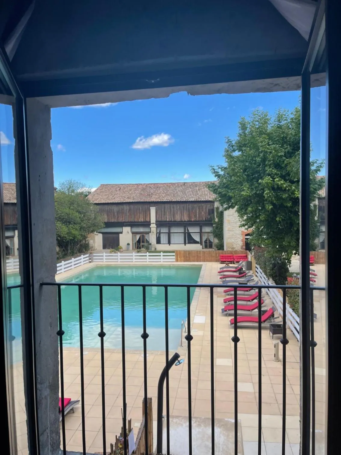 Pool view in Hotel Mas De Galoffre