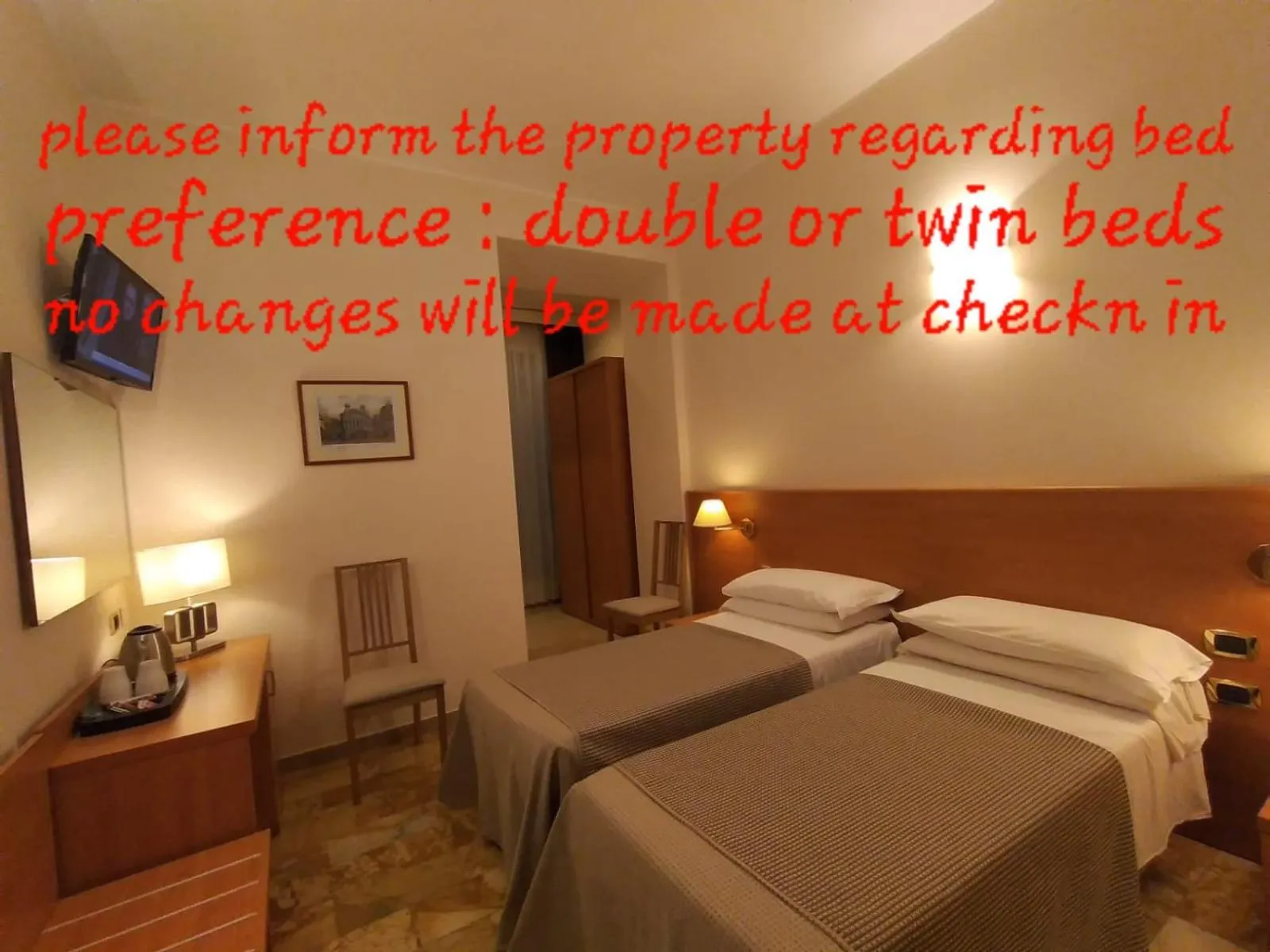 Bed in Hotel Principe Eugenio