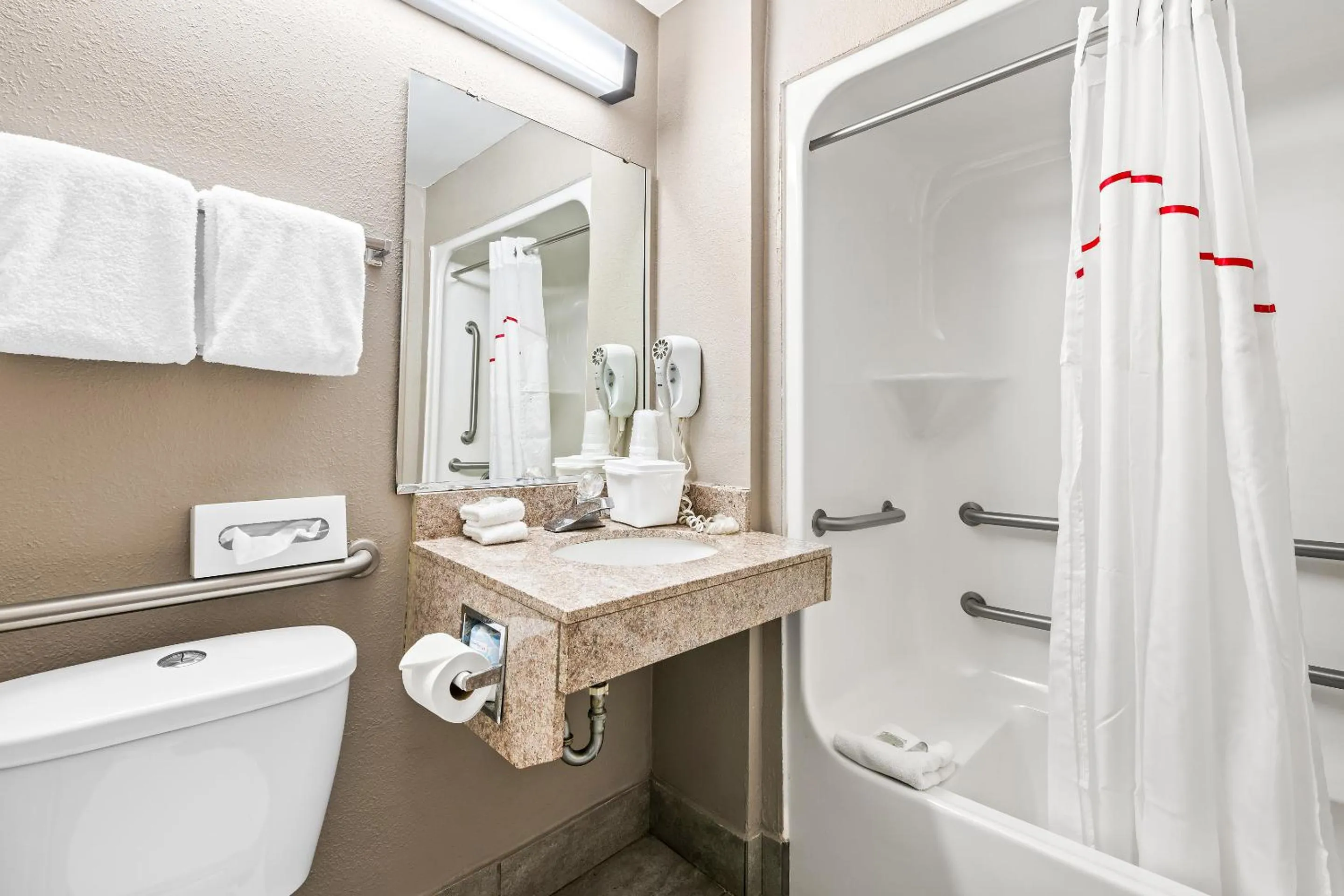 Shower in Red Roof Inn Charlotte - University