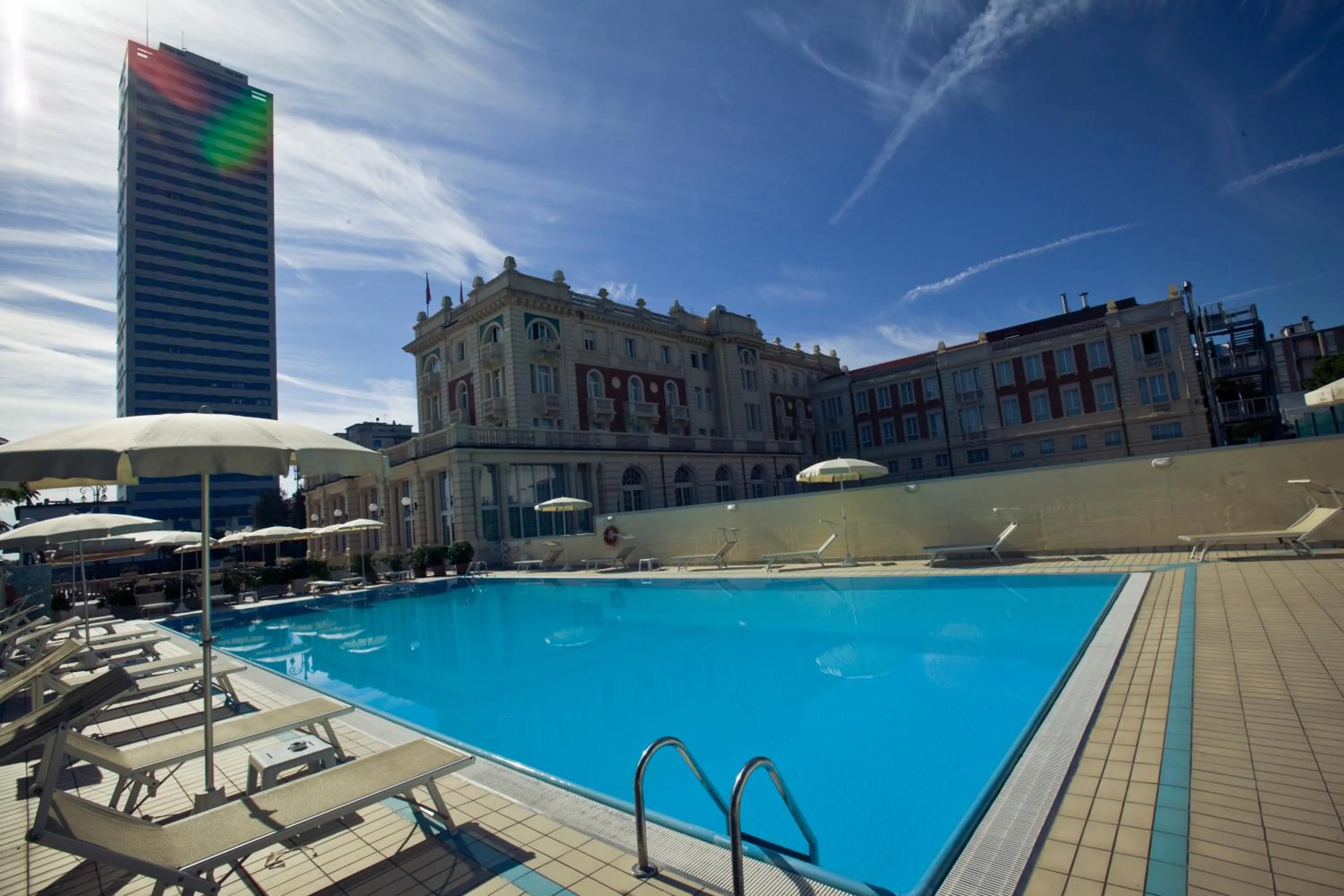 Pool view in Grand Hotel Cesenatico