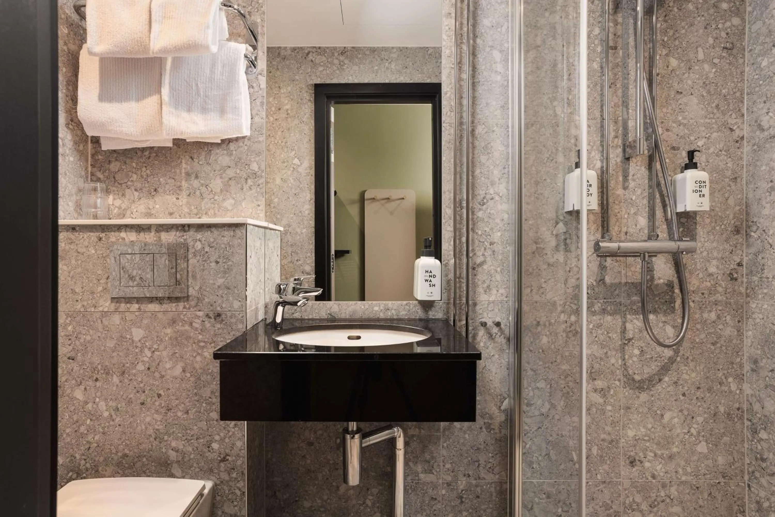 Bathroom in Scandic Holberg