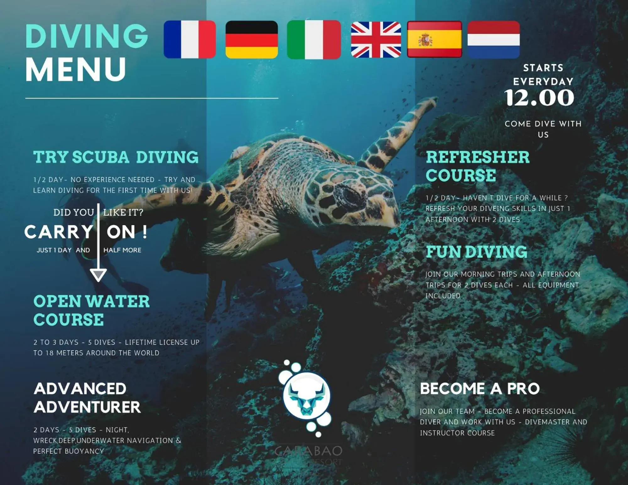 Large Twin Room with Fan in Carabao Diving Koh Tao Large Twin Room with Fan in Carabao Diving Koh Tao