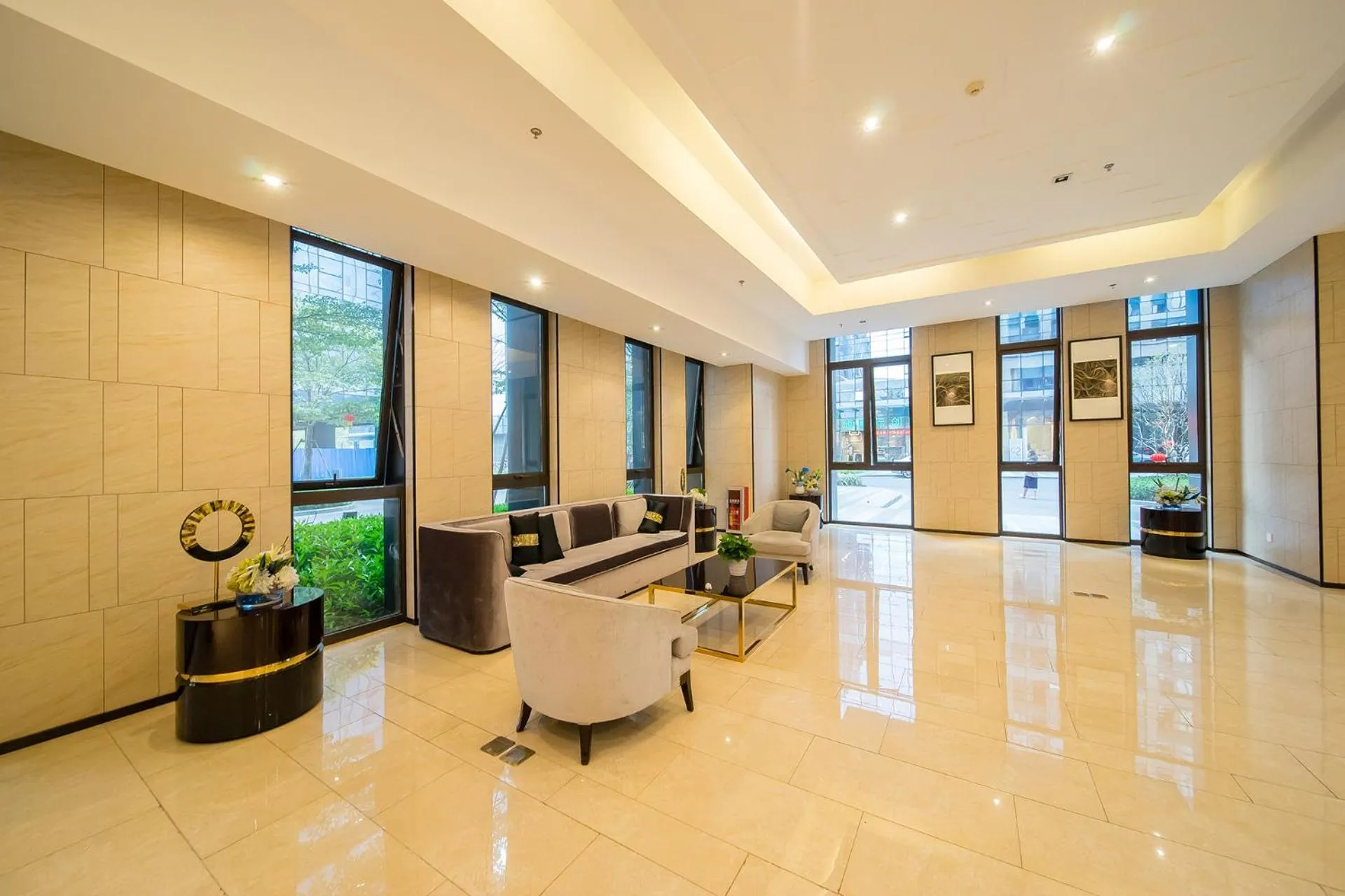 Seating area in Guangzhou Laiste ApartHotel Science City Greenland Central Plaza Branch - Free Shuttle Bus to Canton Fair Complex During Canton Fair Period