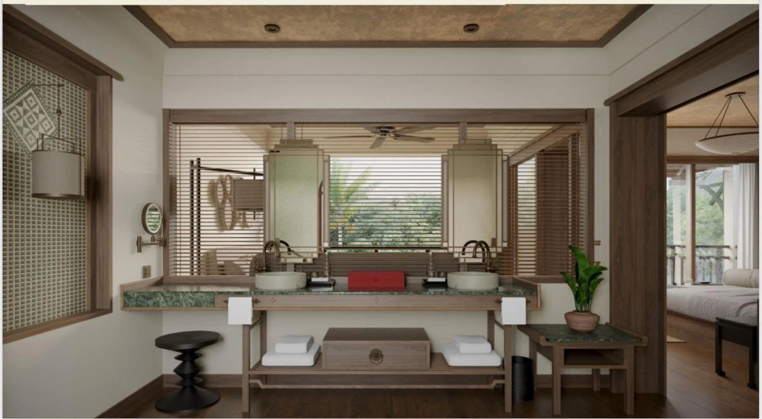 Bathroom in La Résidence Phou Vao