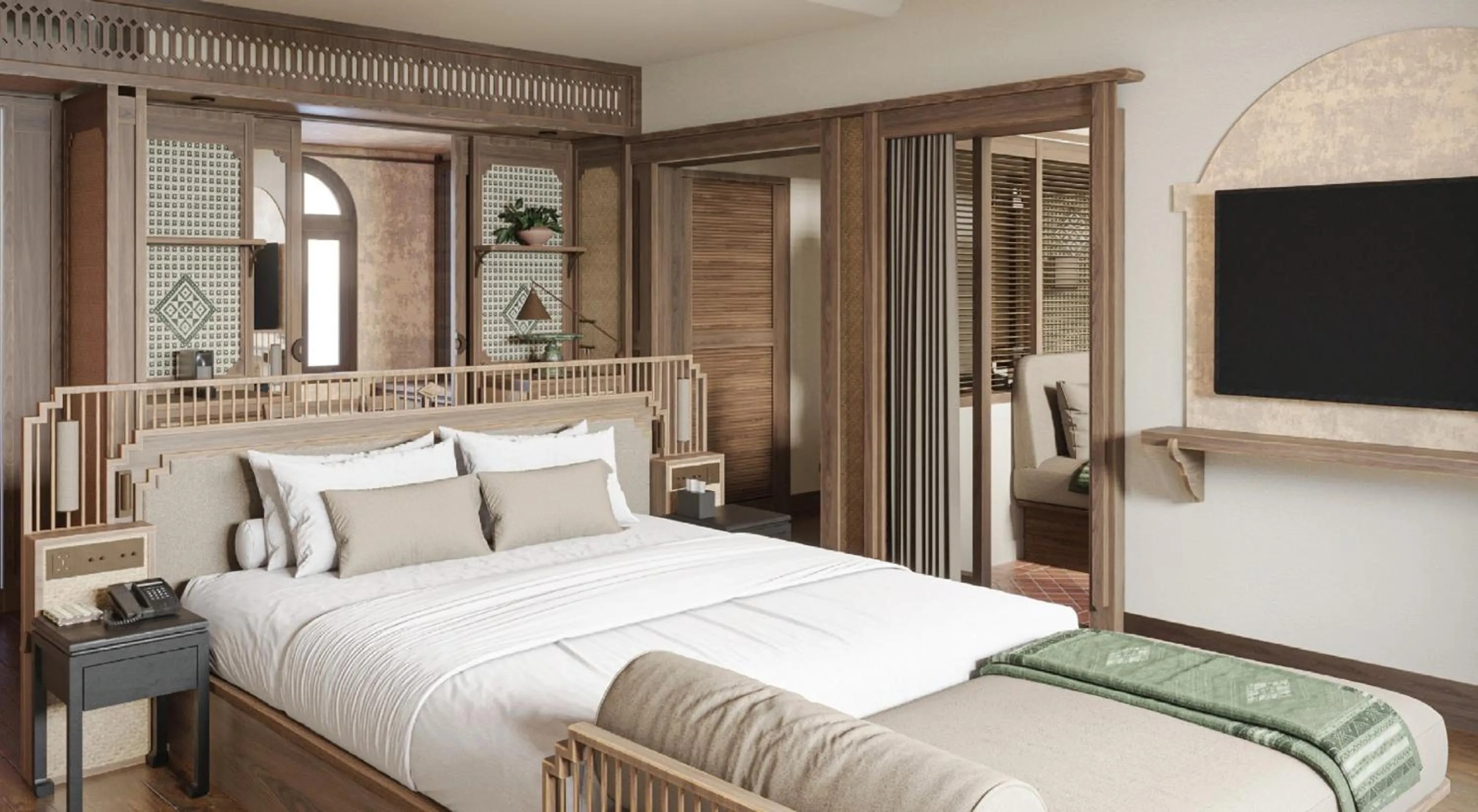 Bedroom, Bed in La Résidence Phou Vao