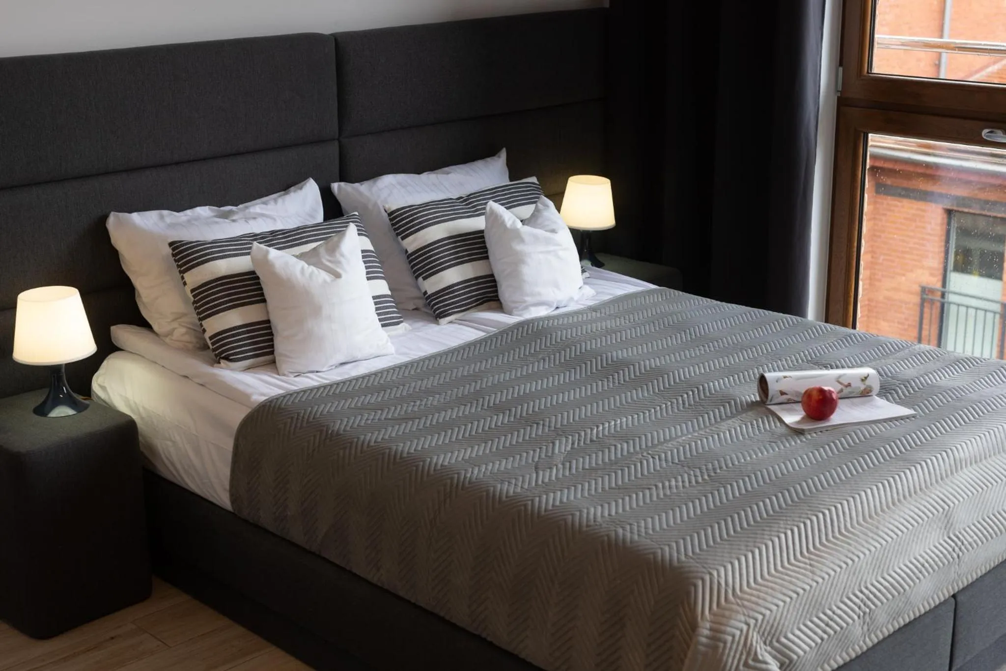 Bed in Apartamenty Bałtyckie - Grand Baltic - WIFI, Klimatyzacja, Sala Zabaw, Taras wypoczynkowy, centrum Ustki