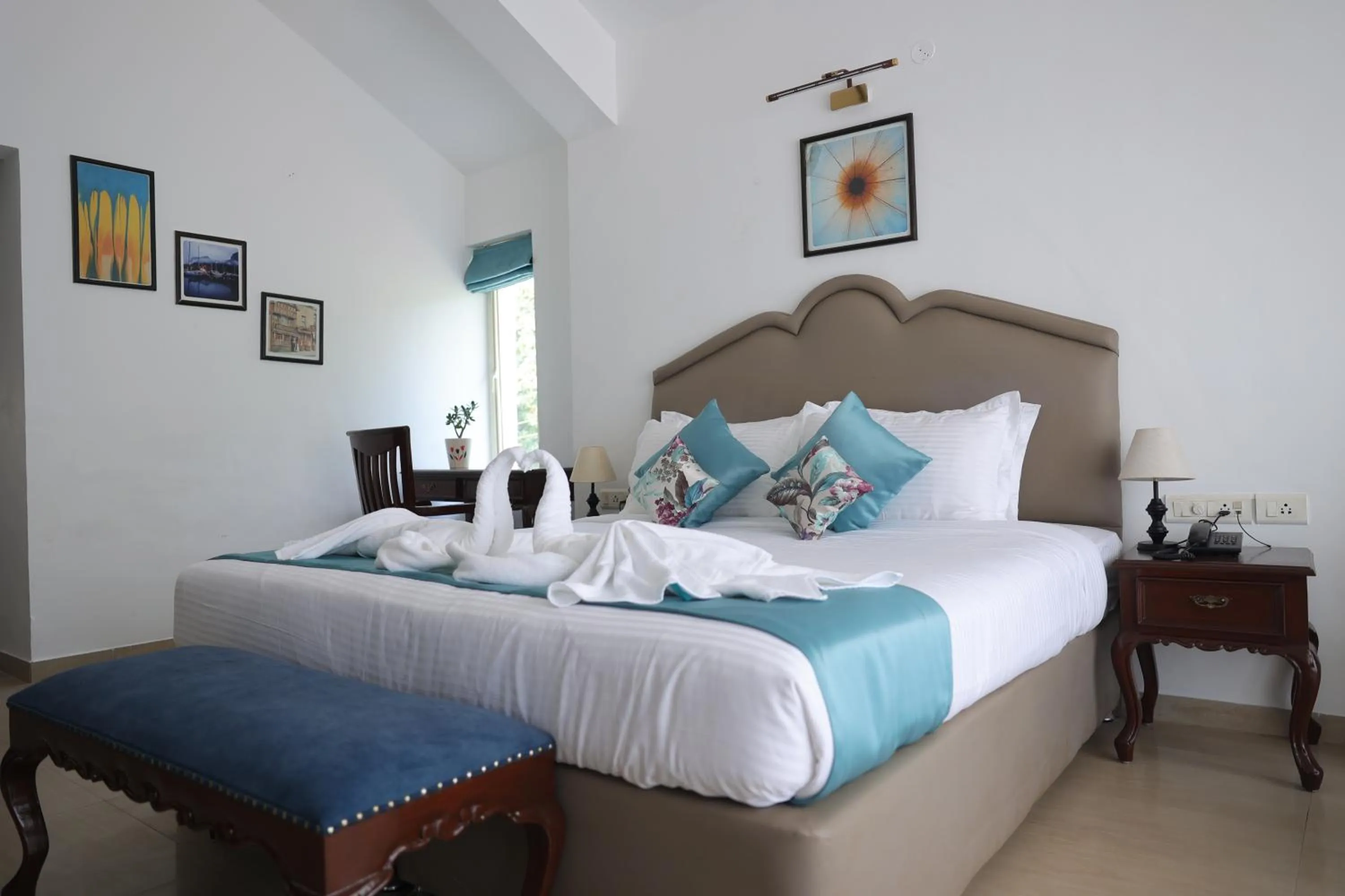 Bed in Casa Ahaana Resort Vagator, By Lavin Hotels