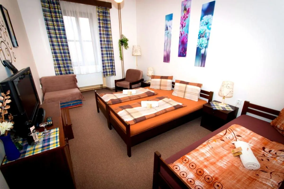 Bed in Hotel Stará škola na Šumavě