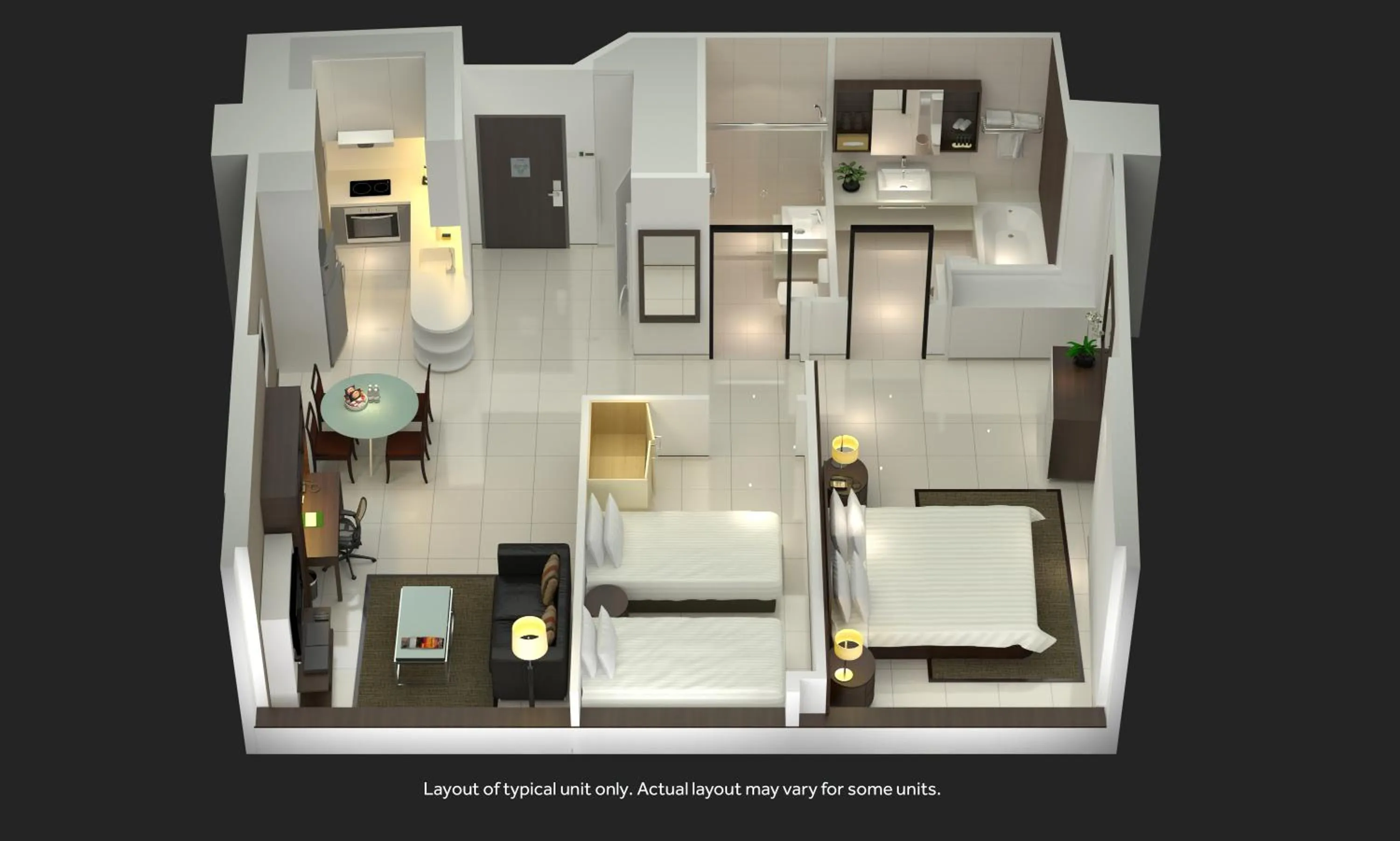 Photo of the whole room in PARKROYAL Serviced Suites Singapore