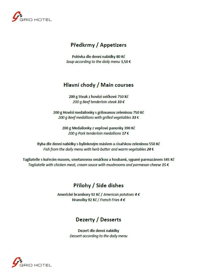 Restaurant/places to eat in Grid Hotel