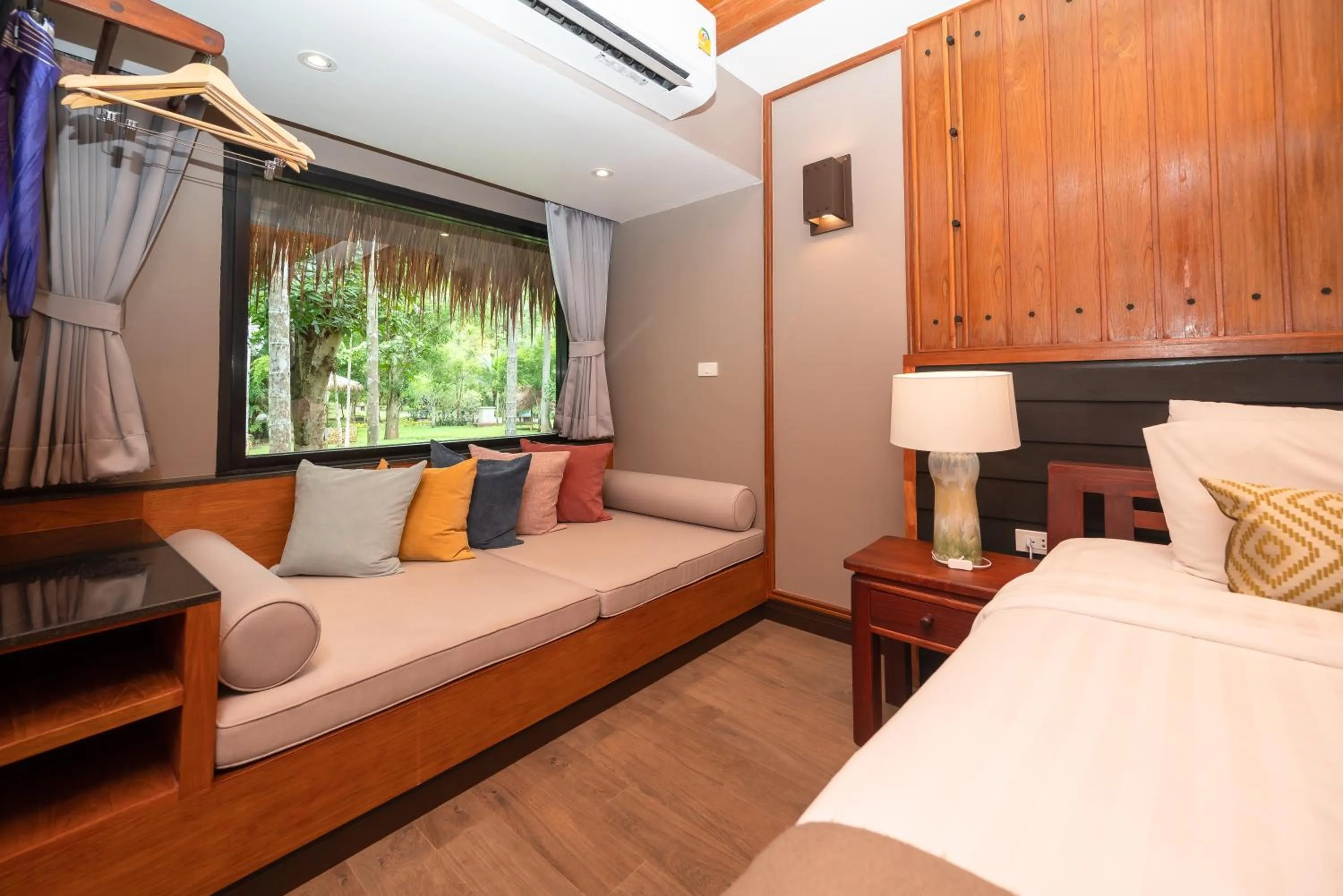 View (from property/room), Bed in River Kwai Resotel