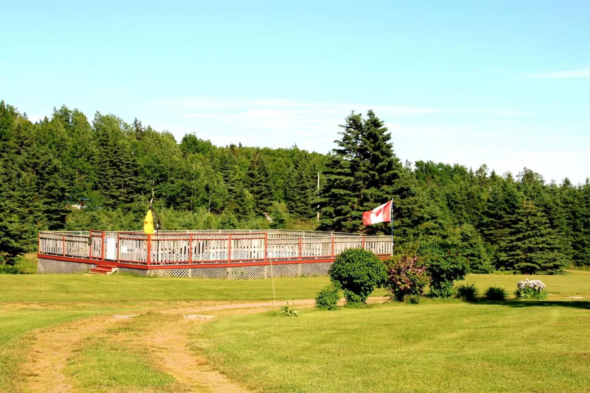 Pool view in Rustico Acres Cottages