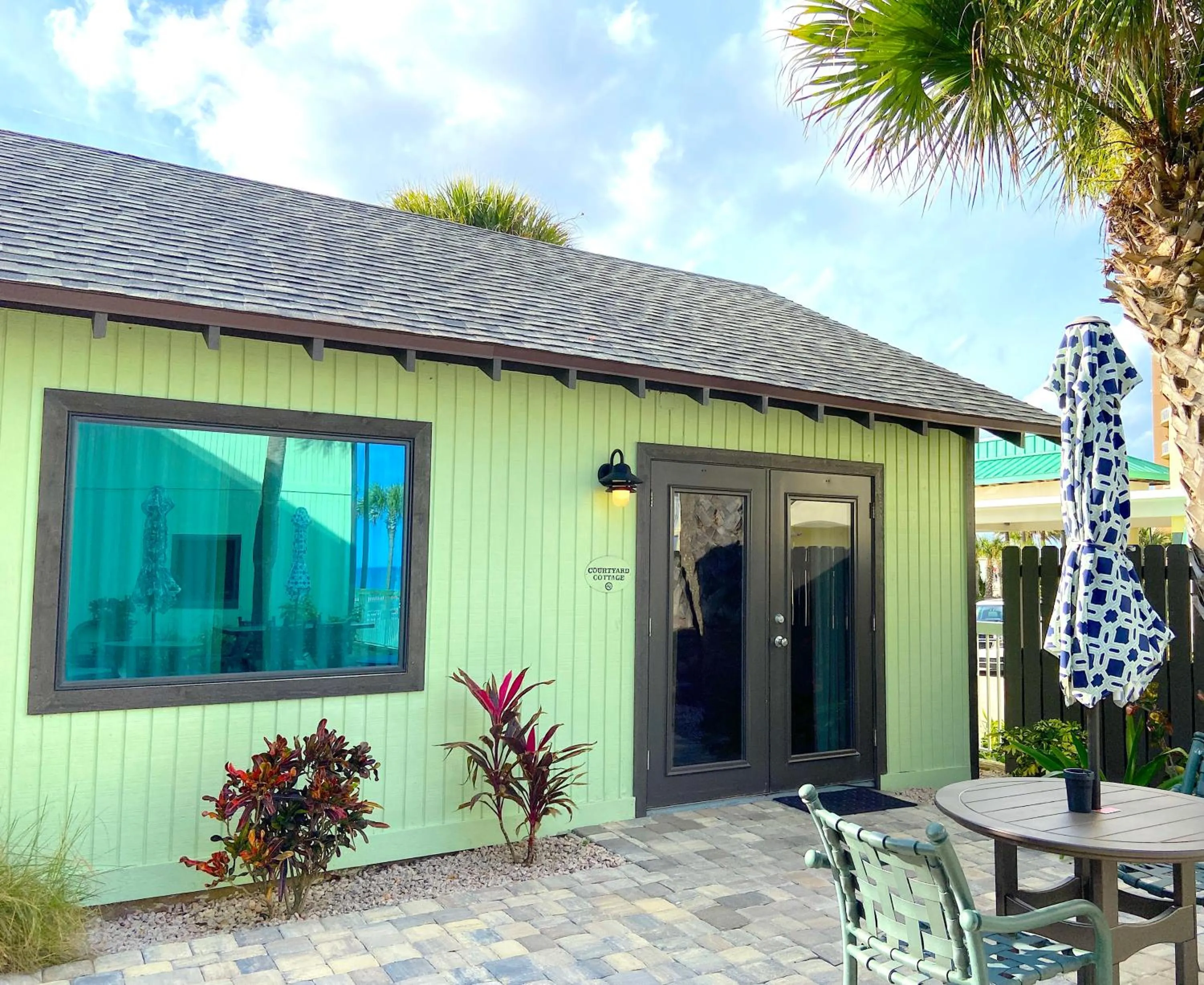 Inner courtyard view in Organic Beach Retreat