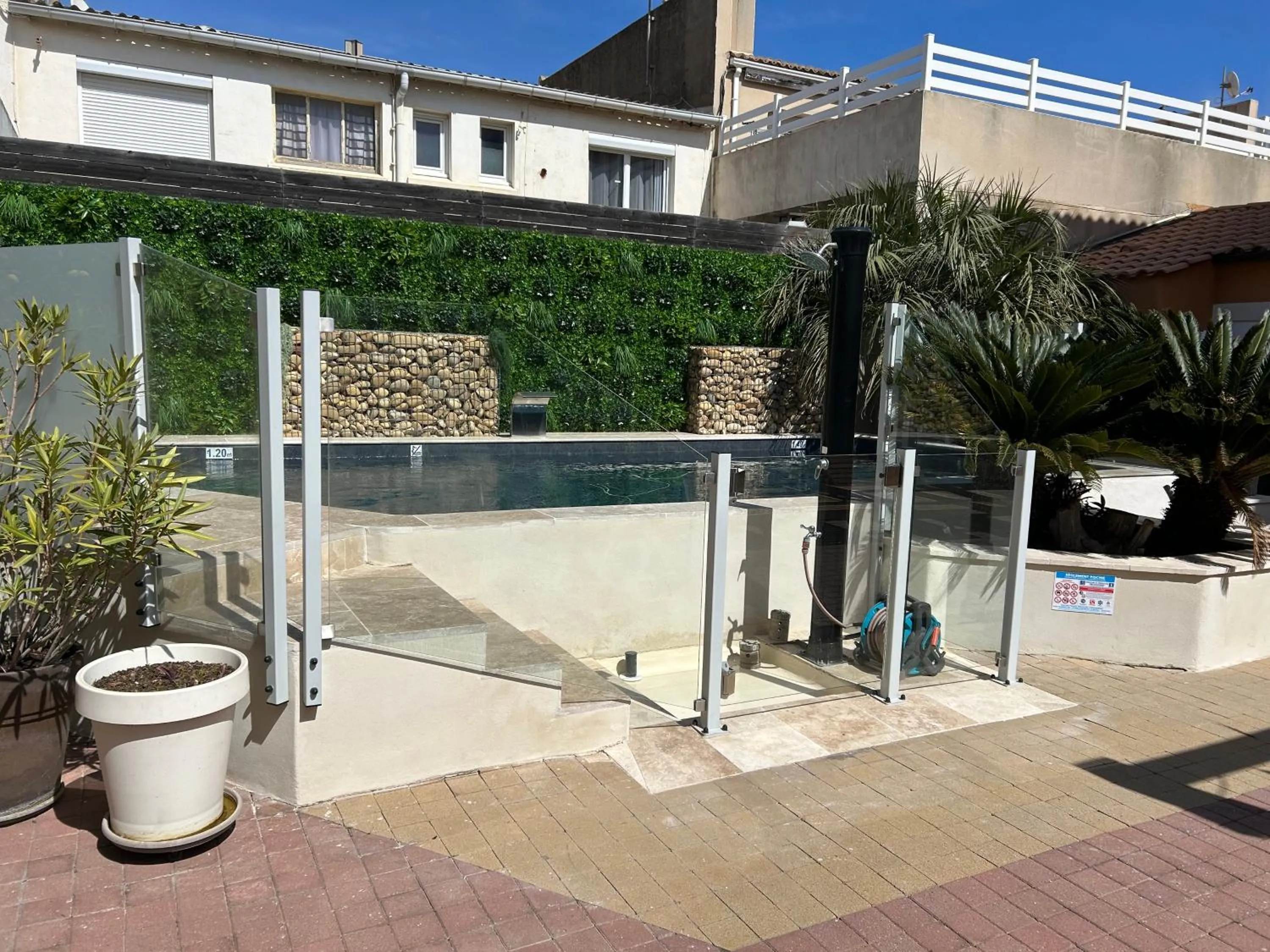Pool view in Logis Hotel De La Clape