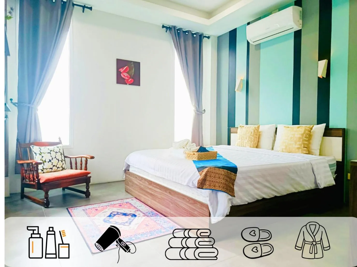 Bed in Villa Rajapruek 3 Villa Estates For A Private Group Near Airport