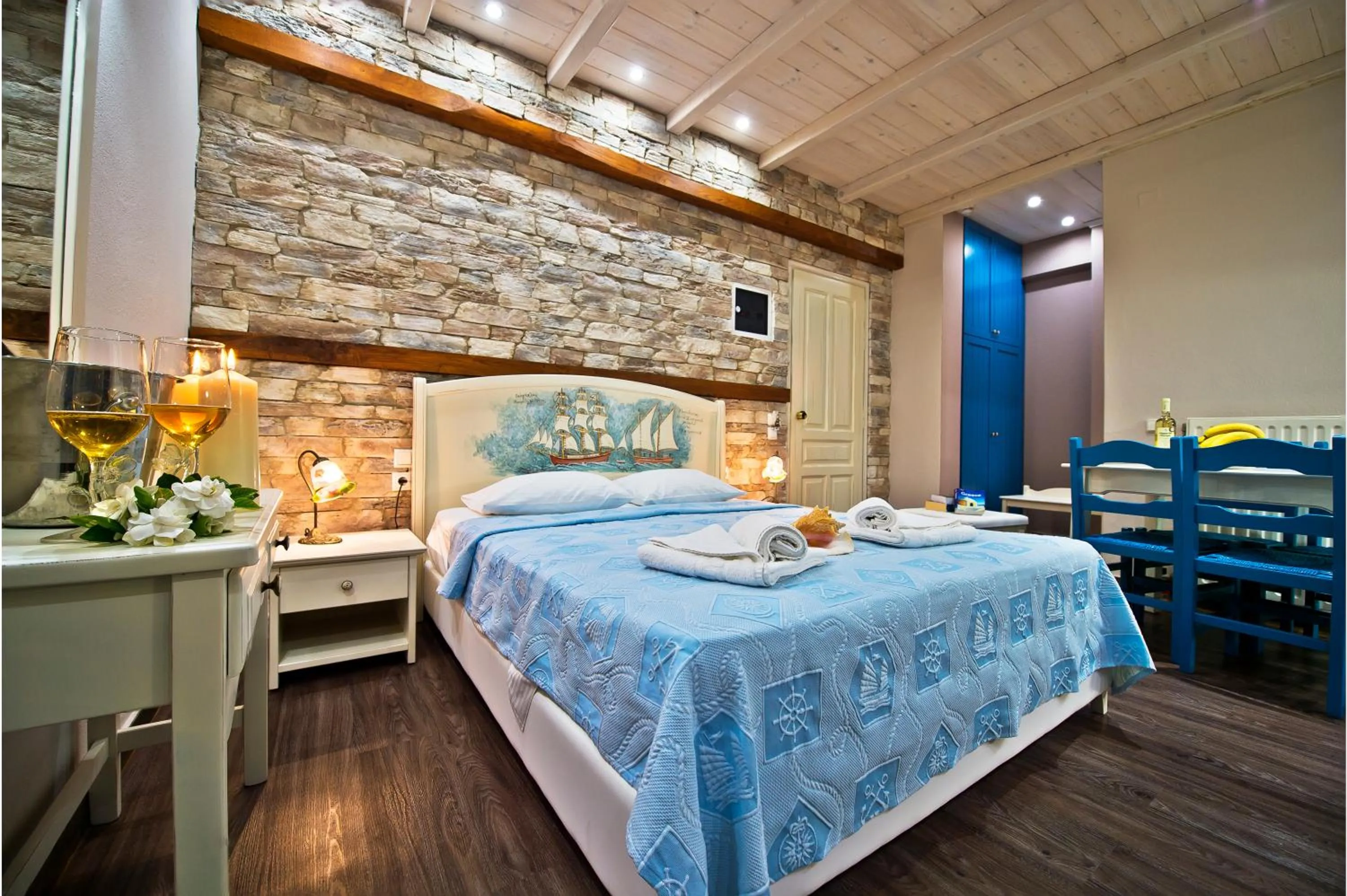 Bed in Flamingo Hotel Pelion - Seaside Superior Studios & Suites