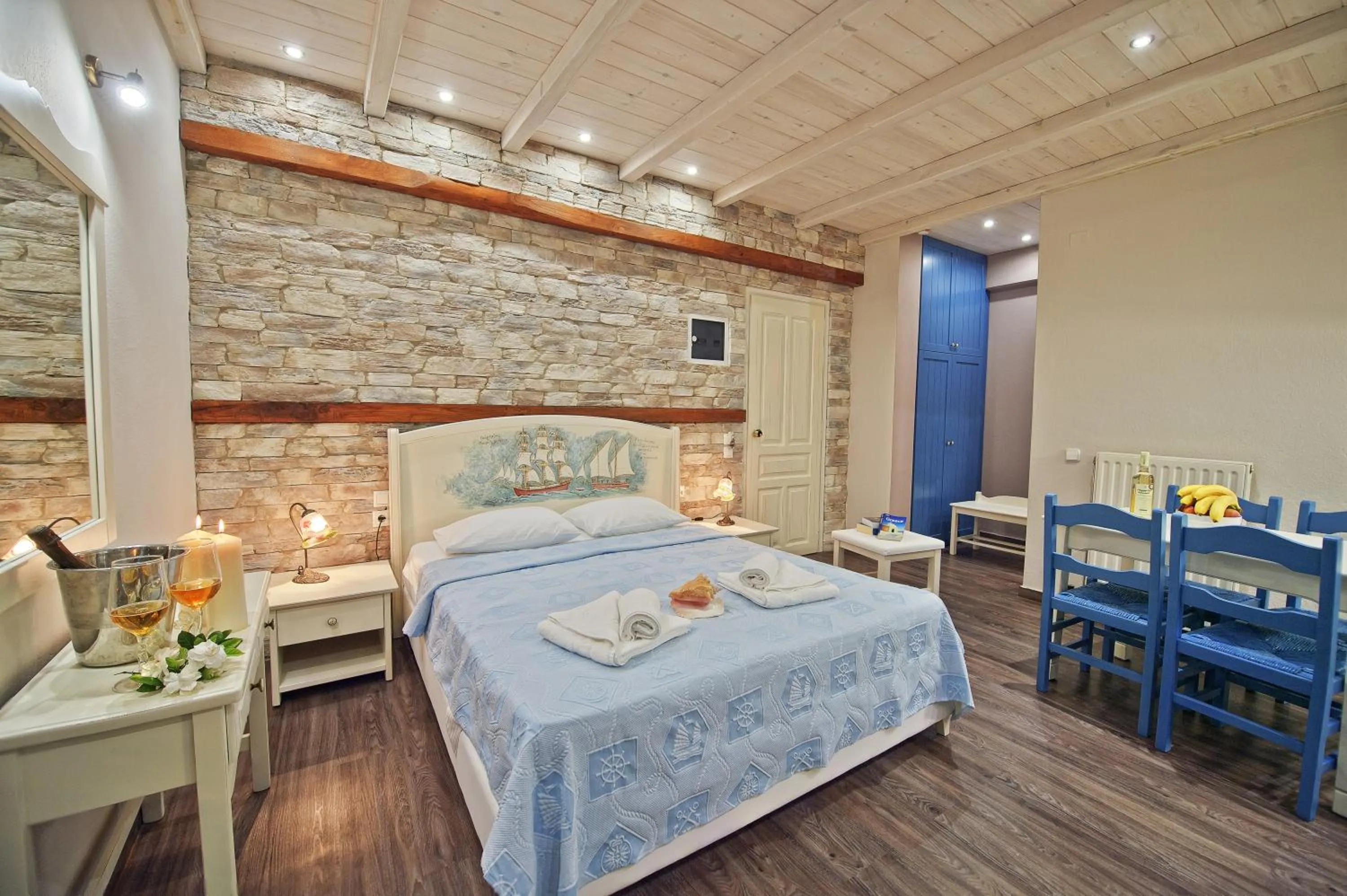 Photo of the whole room, Bed in Flamingo Hotel Pelion - Seaside Superior Studios & Suites