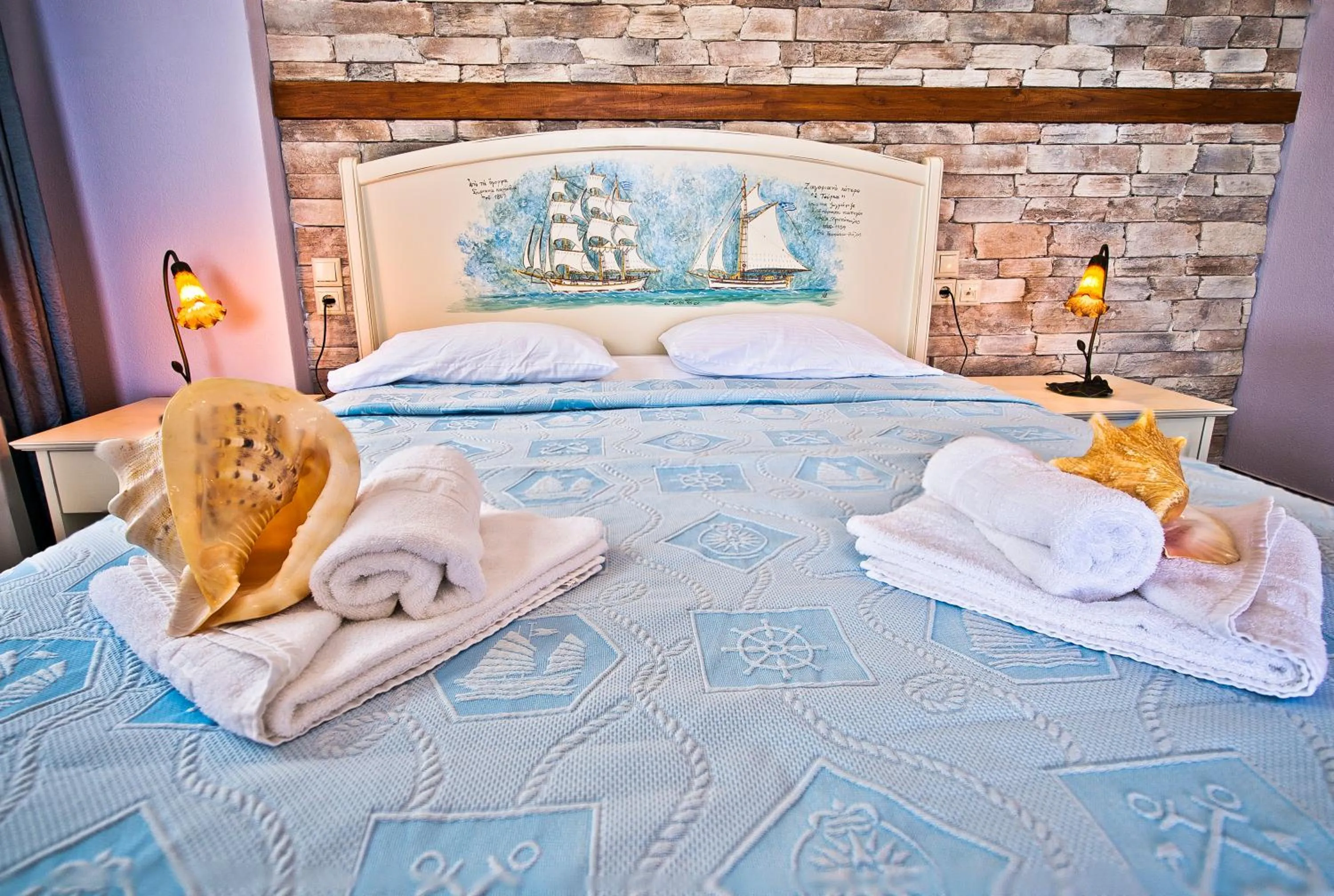 Bed in Flamingo Hotel Pelion - Seaside Superior Studios & Suites