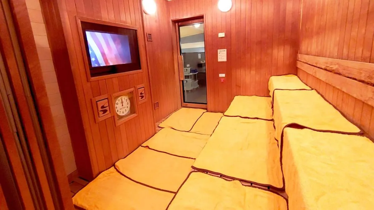Sauna in Capsule Hotel Topos Sendai Station Nishiguchi