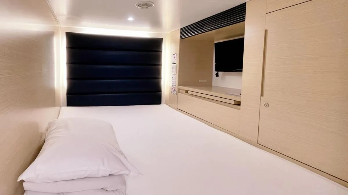 Bed in Capsule Hotel Topos Sendai Station Nishiguchi