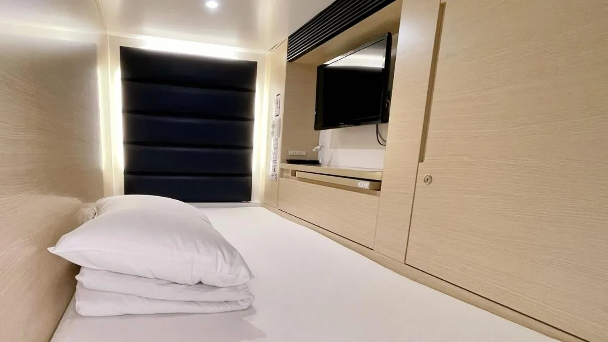 Bed in Capsule Hotel Topos Sendai Station Nishiguchi