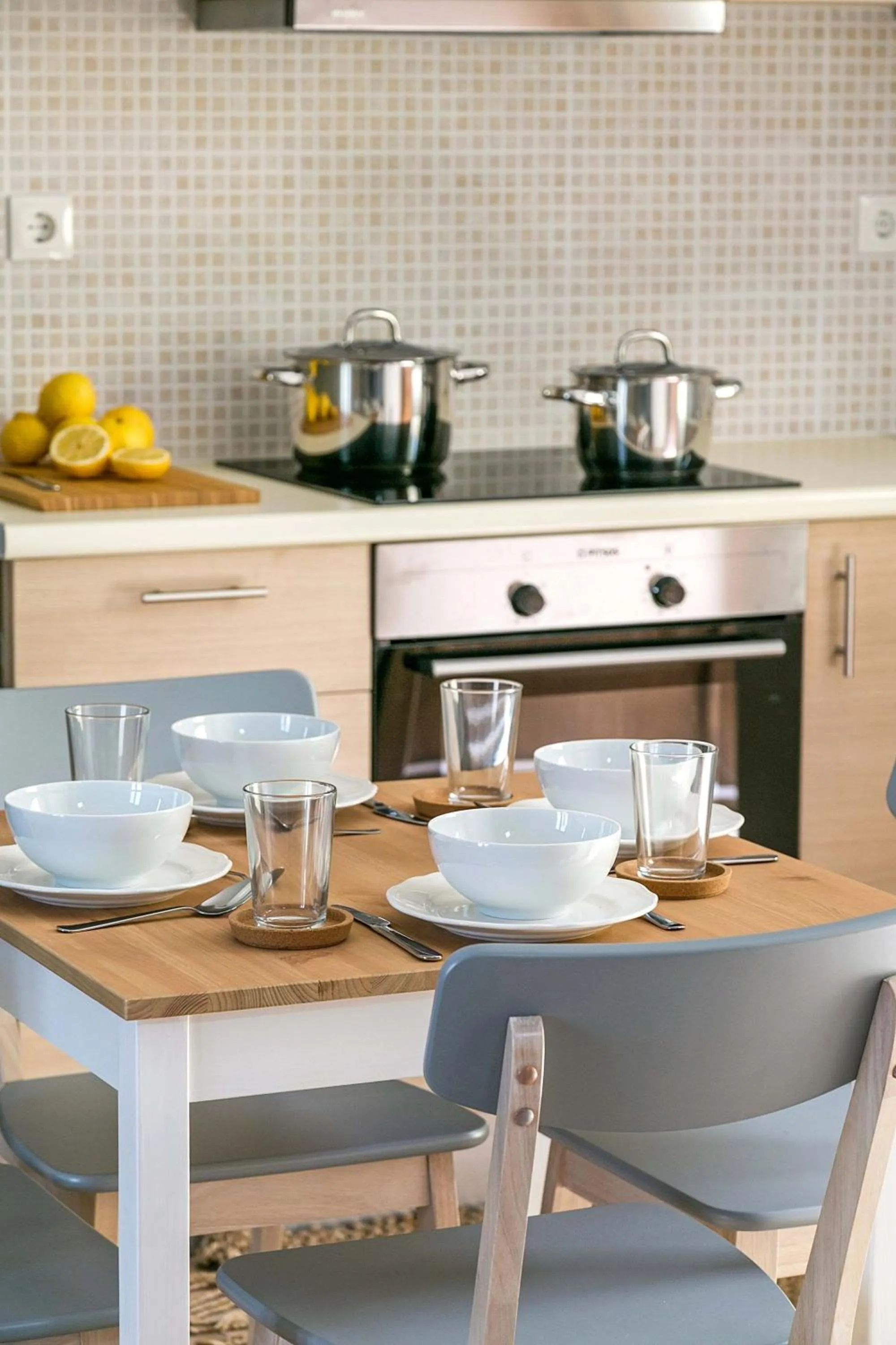 Kitchen or kitchenette in Syra Suites