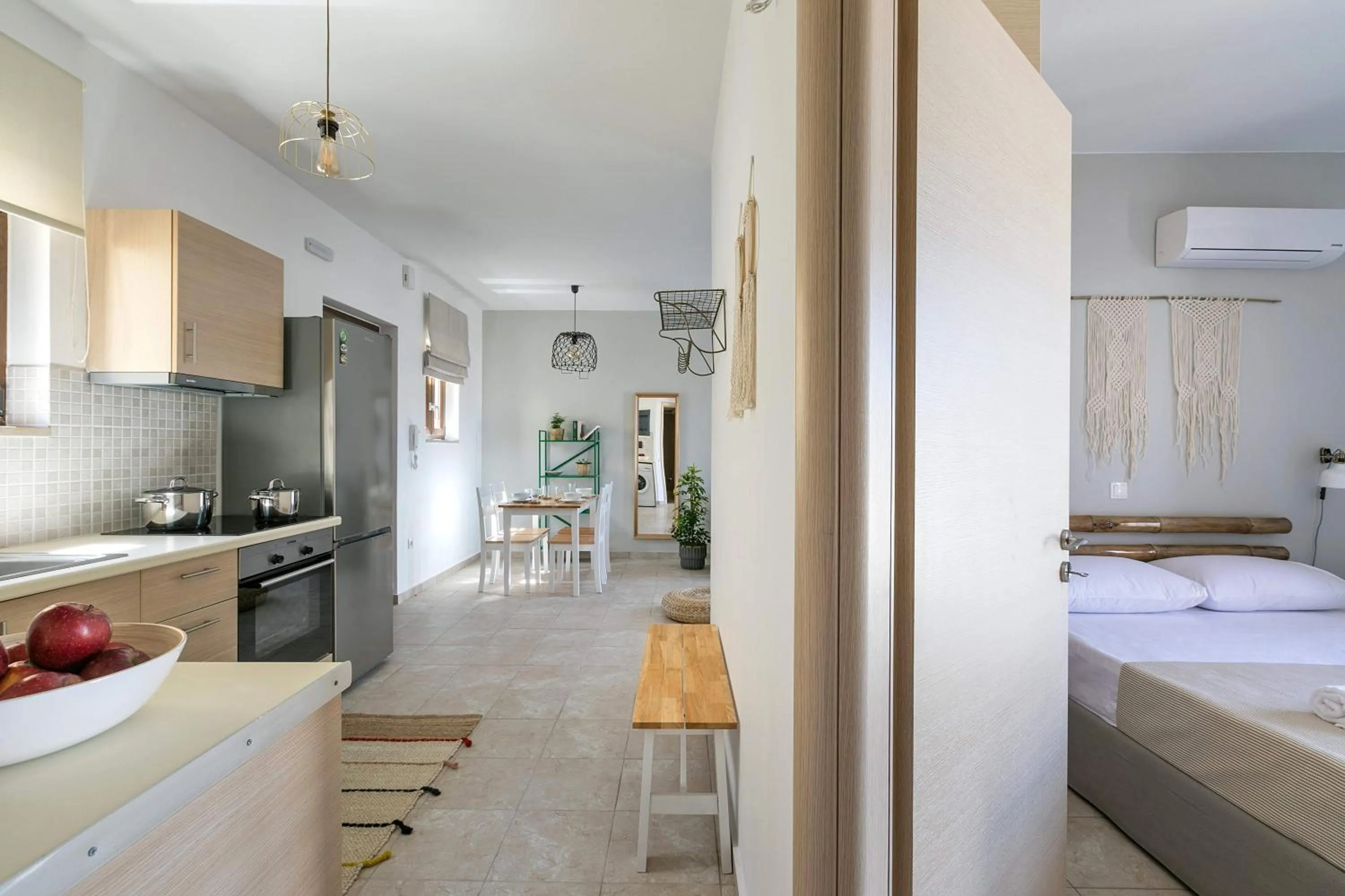 Kitchen or kitchenette in Syra Suites