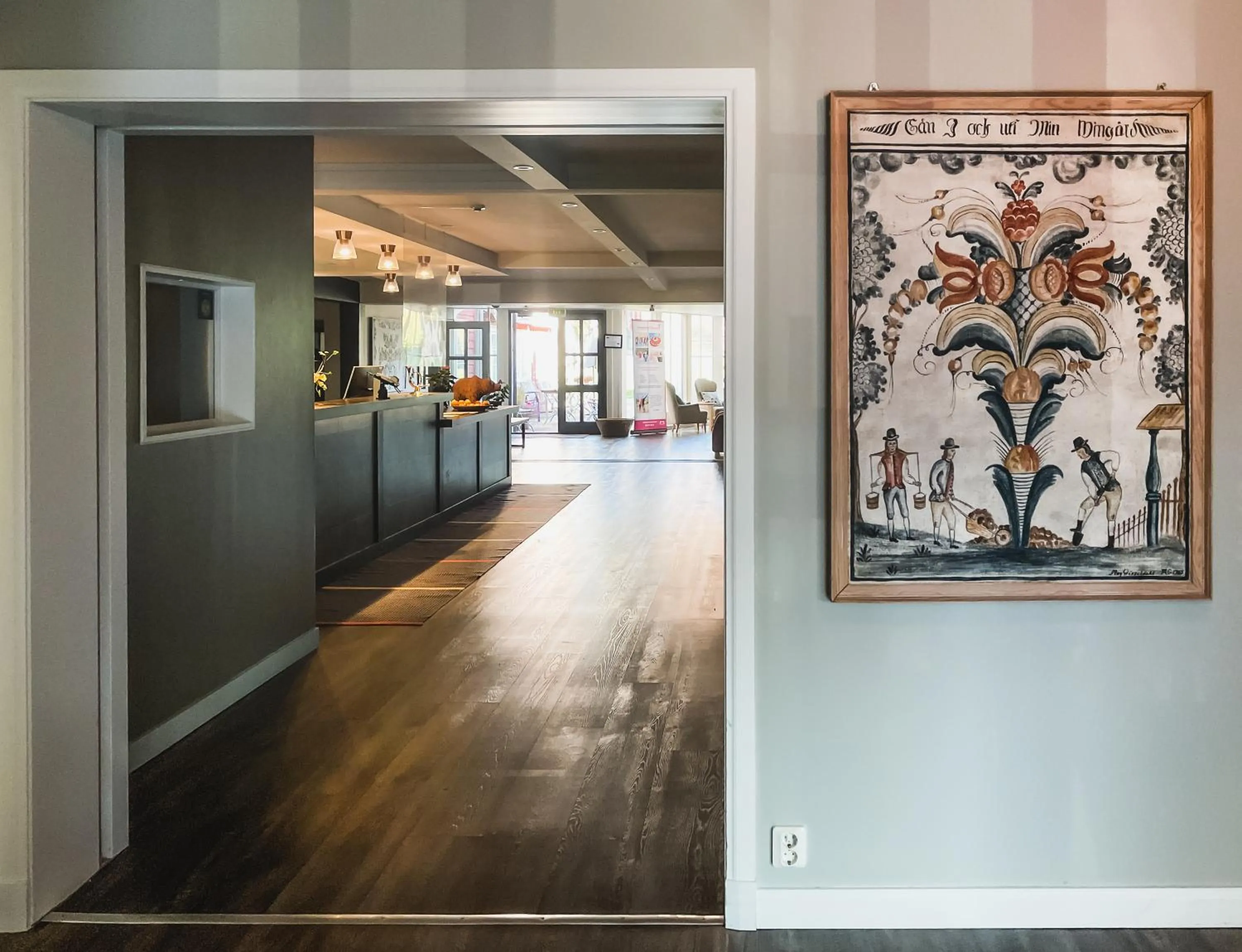 Lobby or reception in Hotell Gyllene Hornet