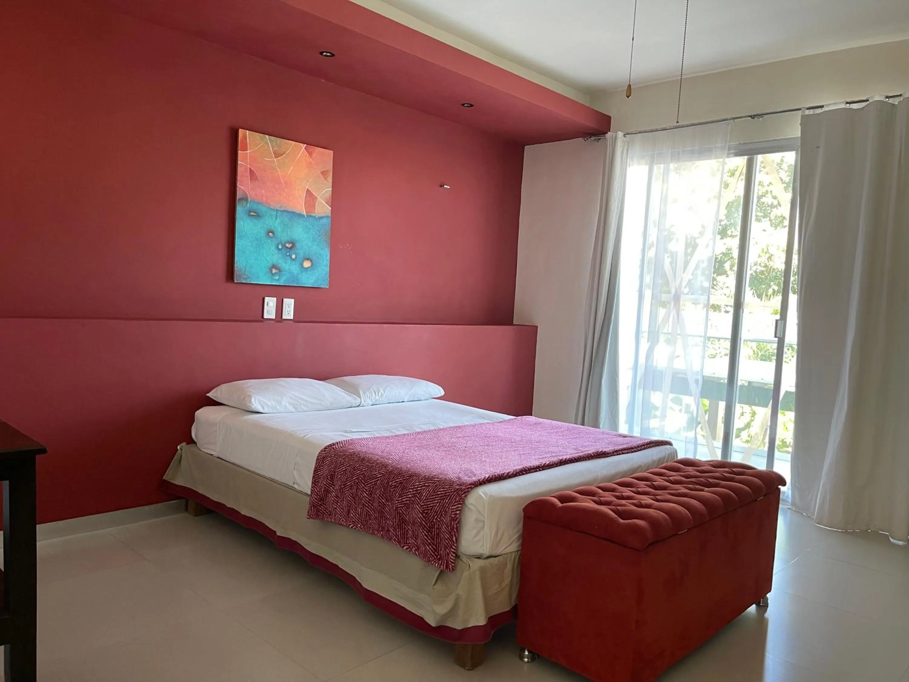 Bed in Hotel Villa Escondida Campeche