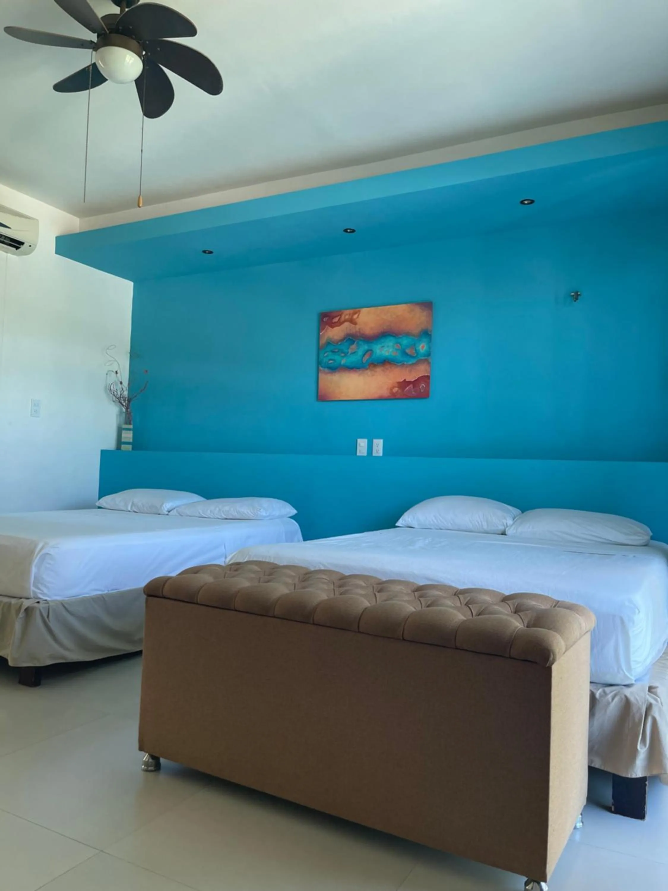 Bed in Hotel Villa Escondida Campeche