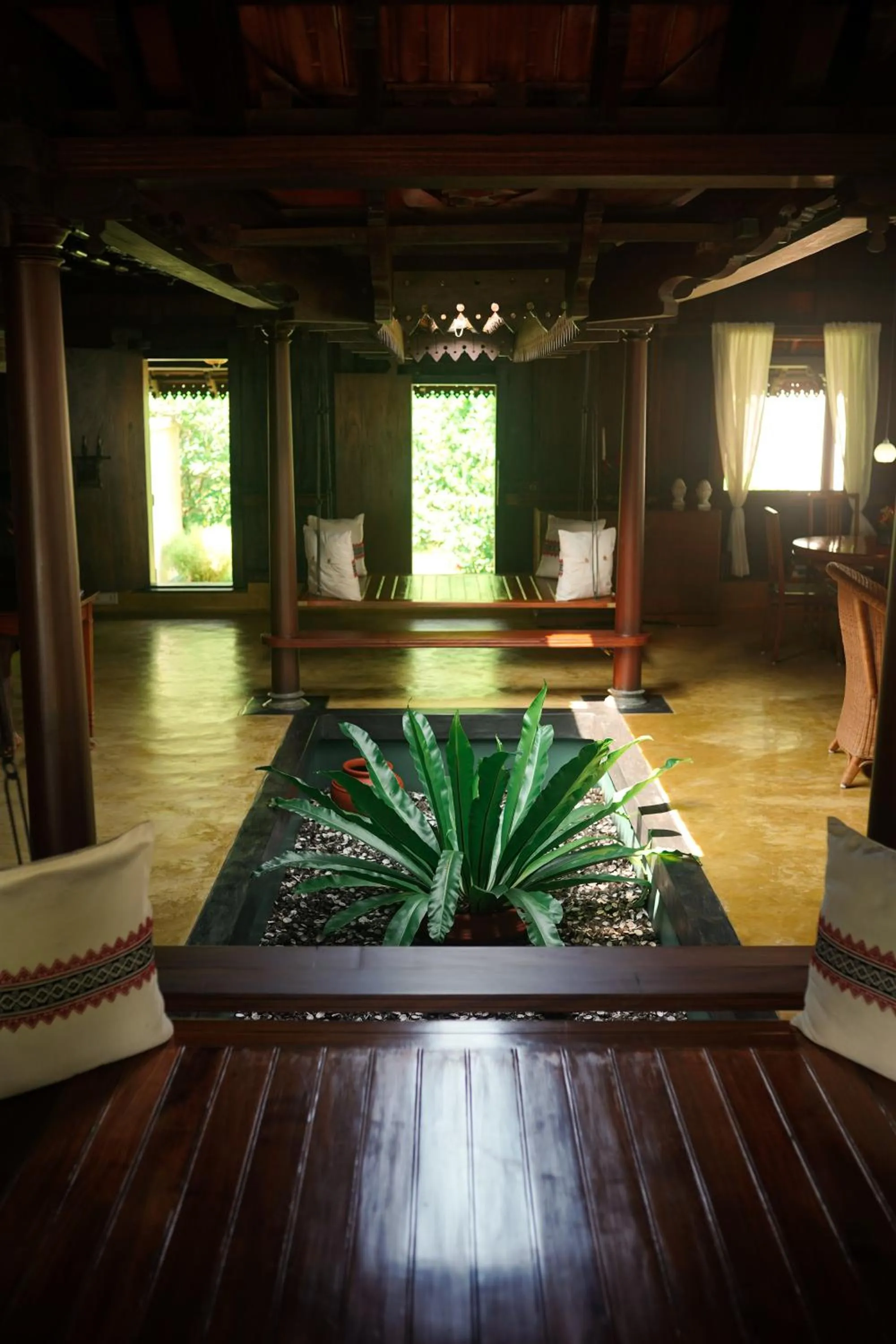 Living room in Vismaya by Moksha Stays