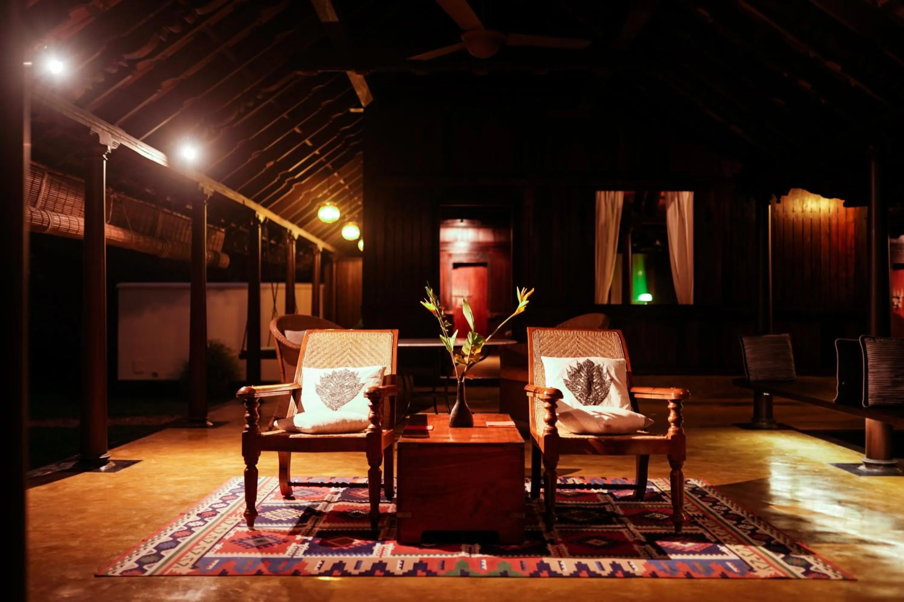 Seating area in Vismaya by Moksha Stays