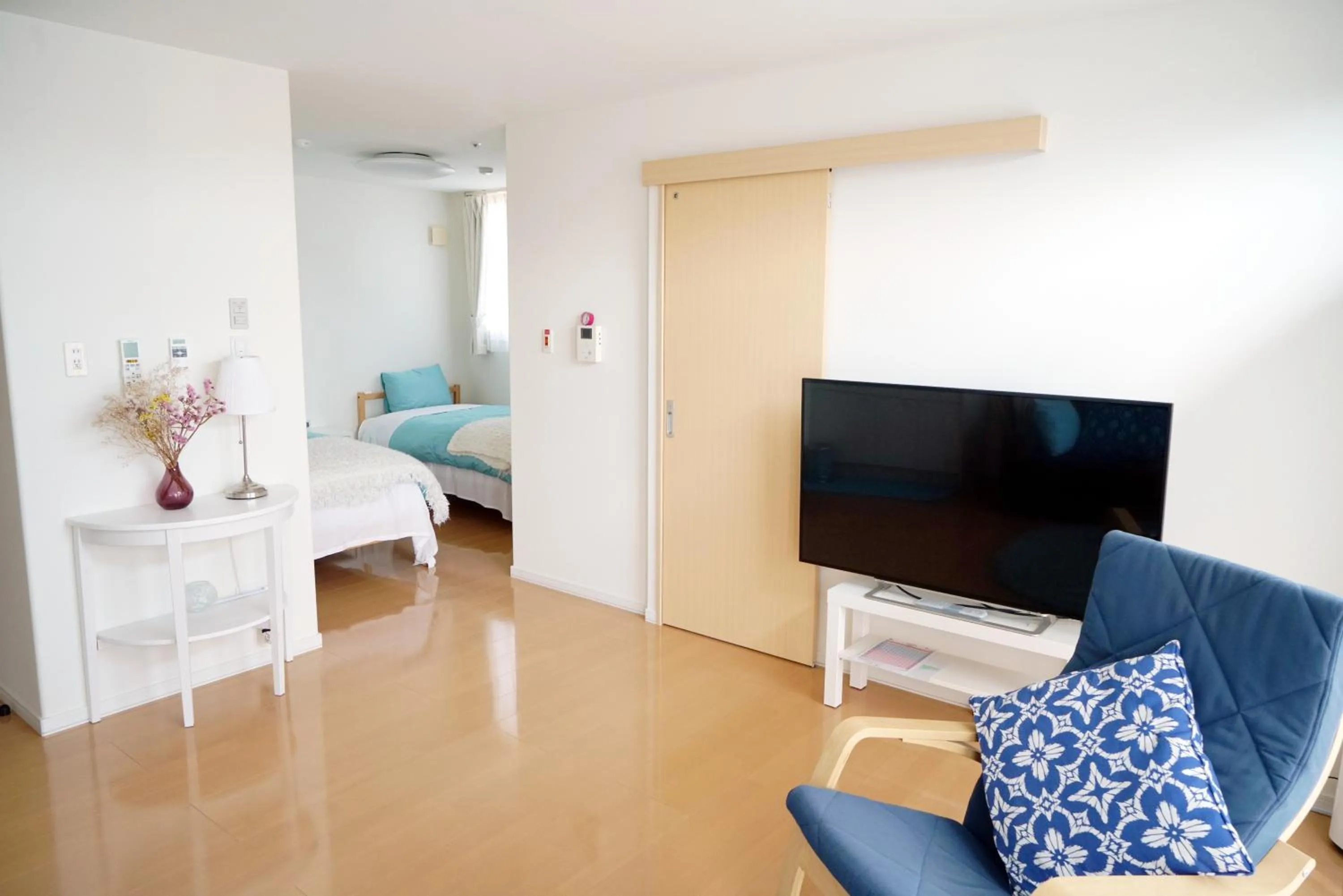 TV and multimedia, Bed in Villa Sapporo Honobono