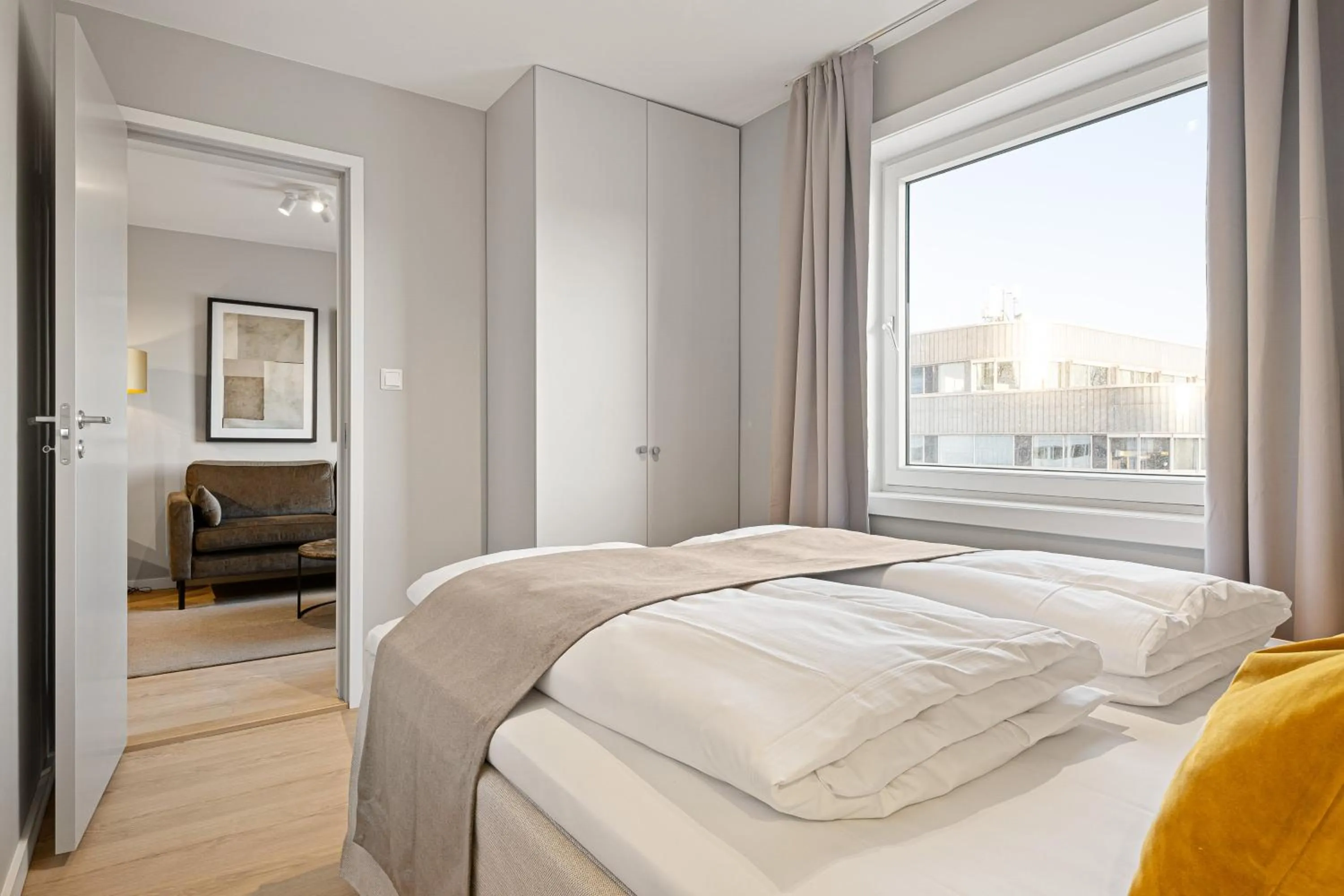 Bedroom, Bed in Bjørvika Apartments - Sirkus Renaa