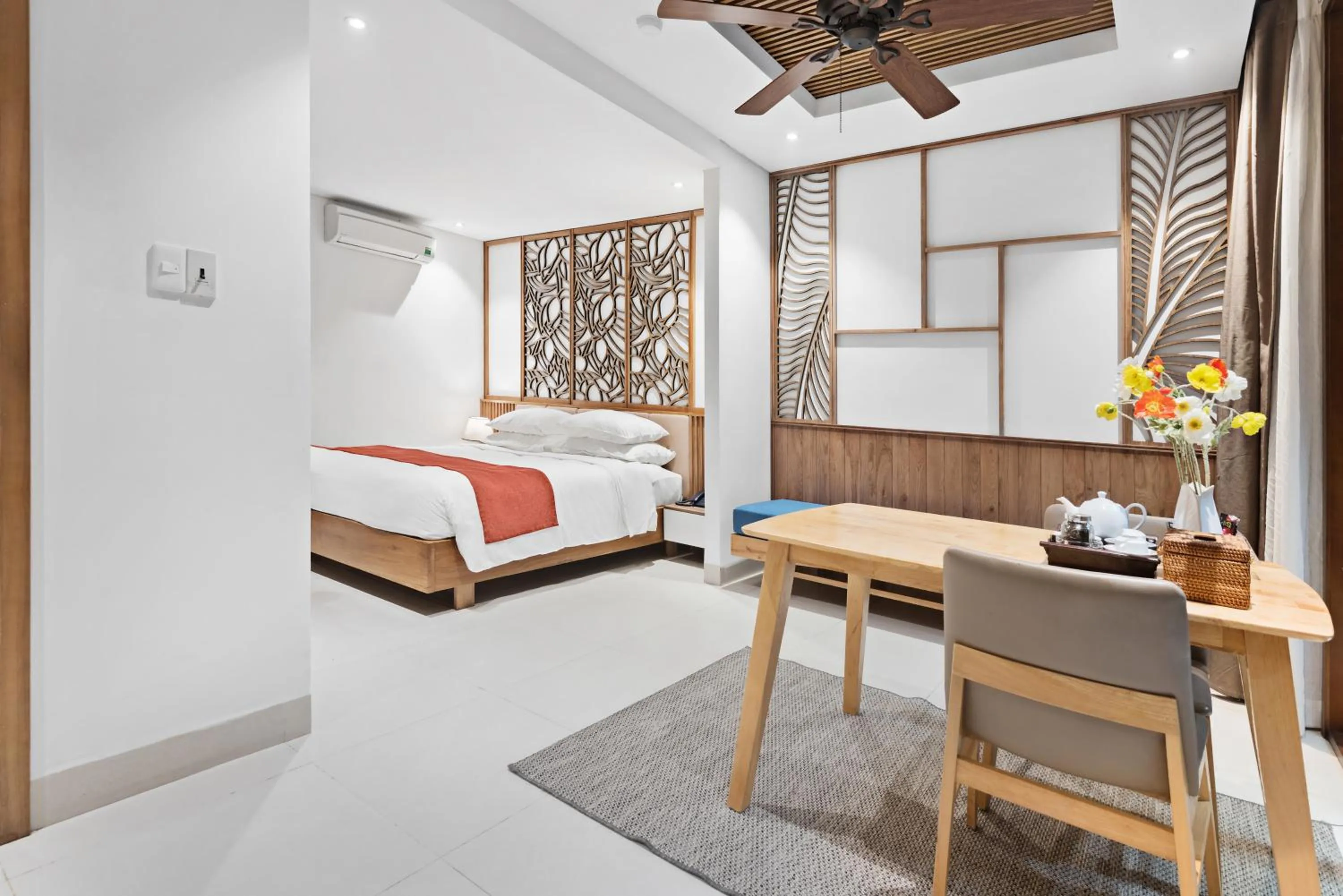 Bed in Tam House Villa Hotel