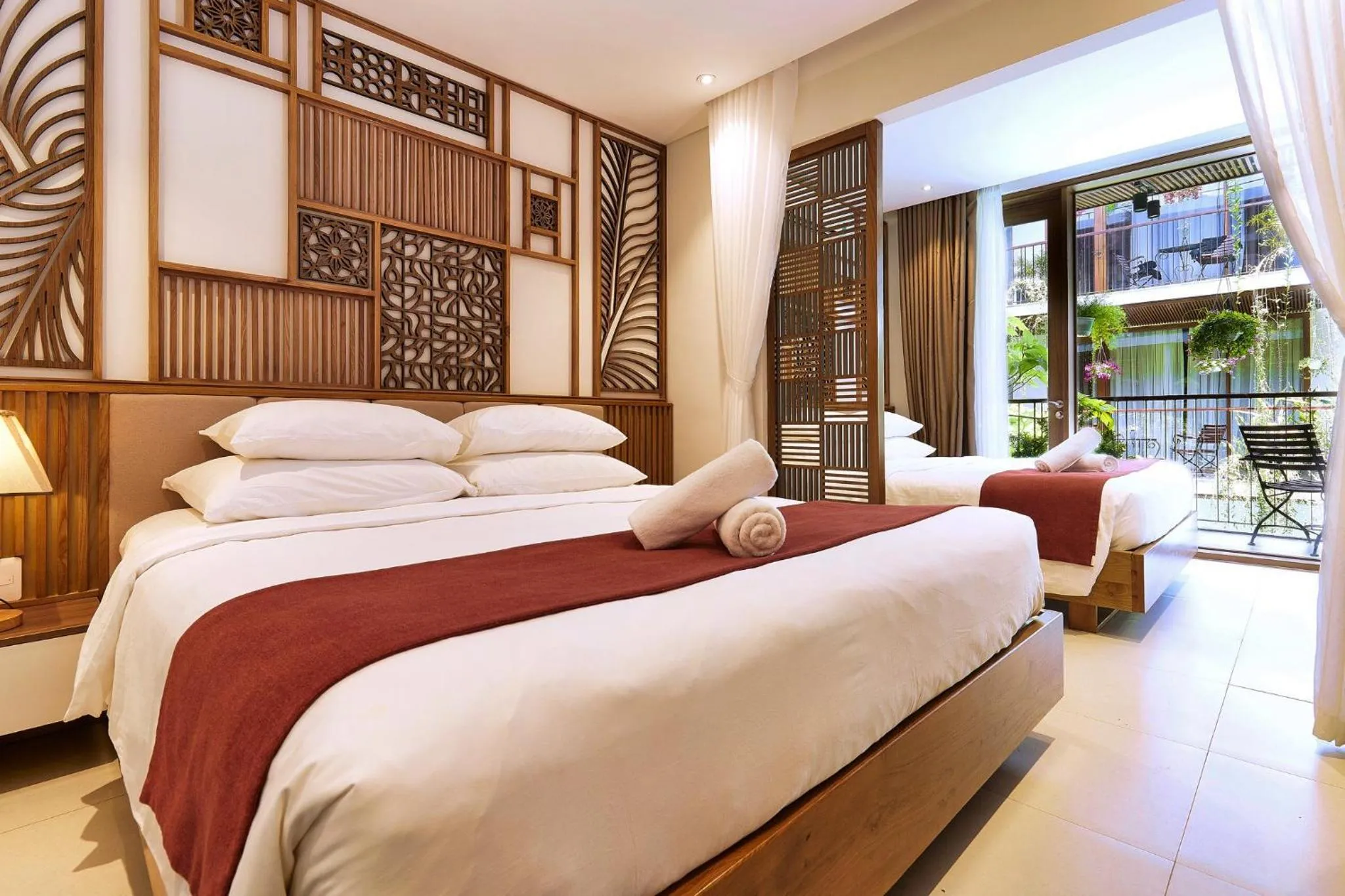 Bed in Tam House Villa Hotel
