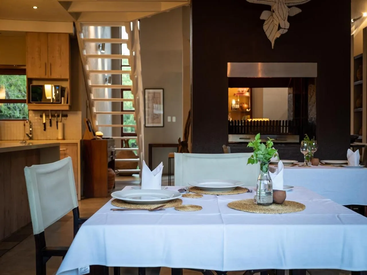 fireplace in eKhaya Bush Lodge