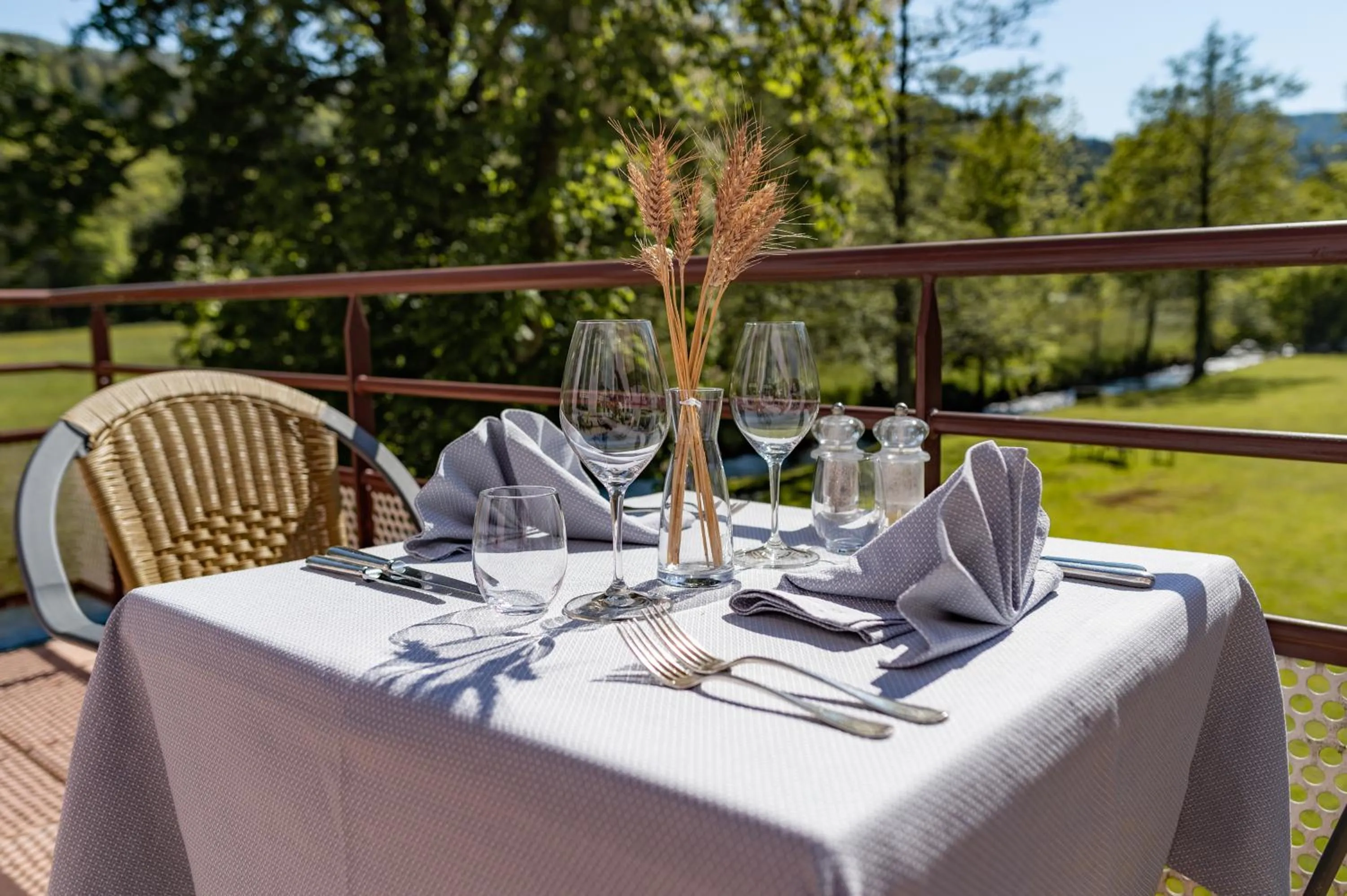 Patio in Logis Hotel Des Vosges