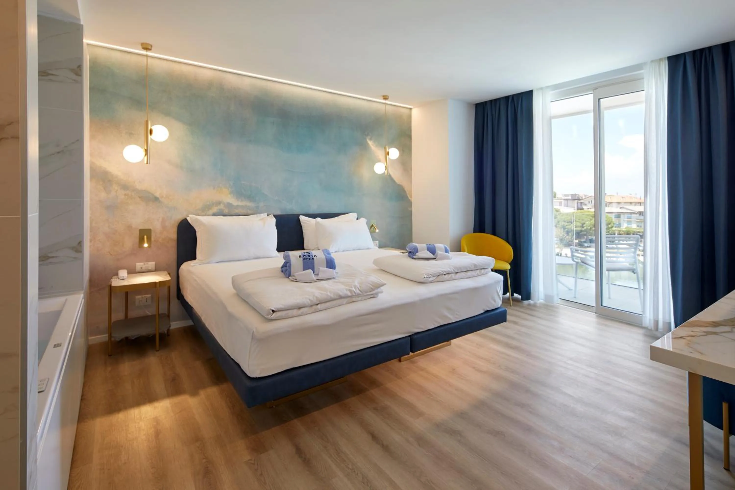 View (from property/room), Bed in Riva Palace Hotel