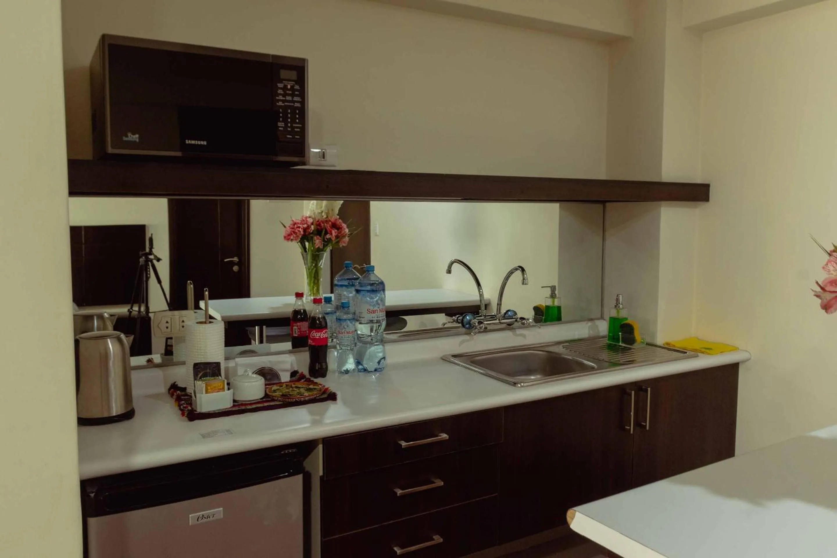 Kitchen or kitchenette in Group House Apart Hotel