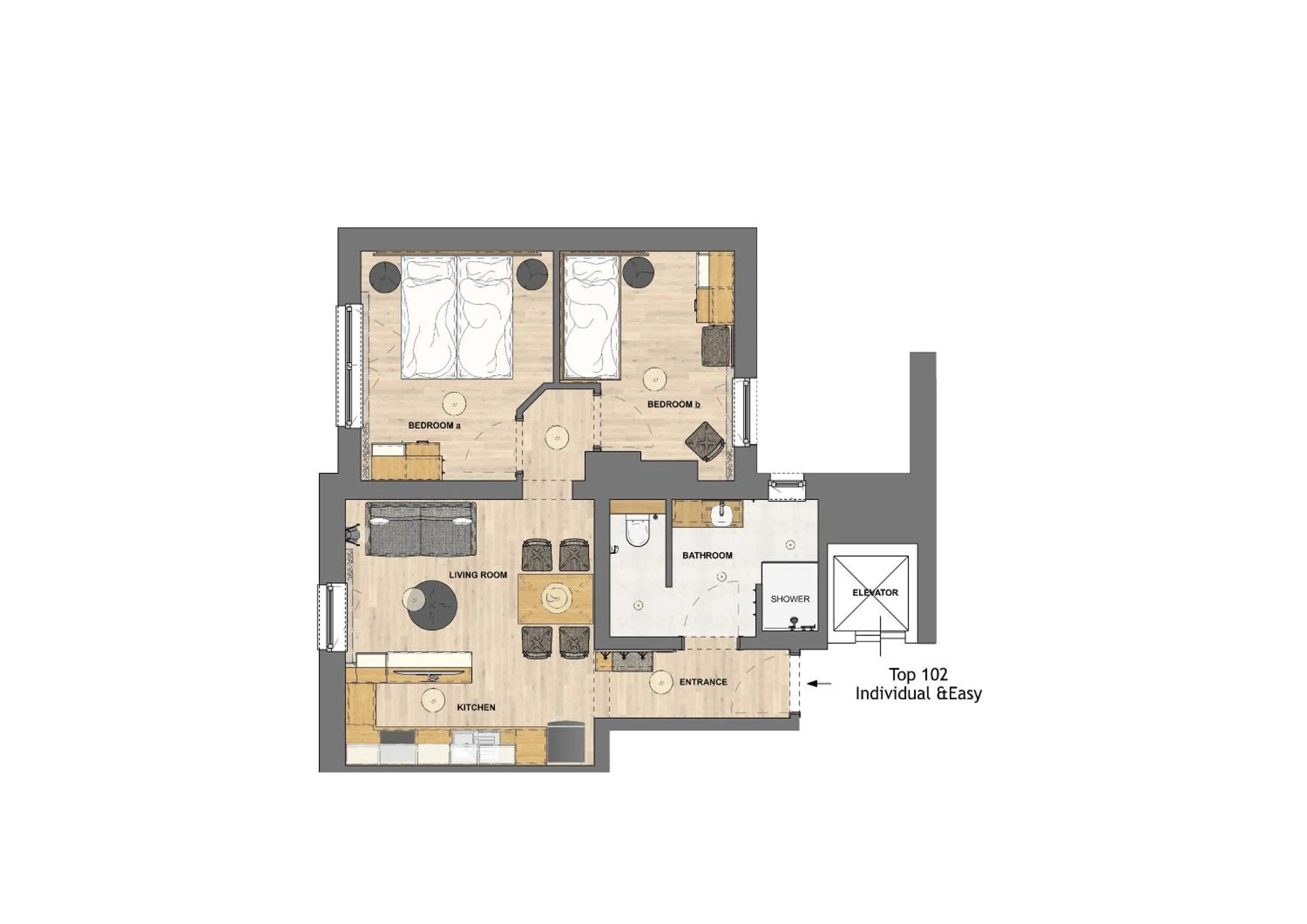 Floor plan in HOMEBOUND APARTMENTS Salzburg City I - contactless check-in