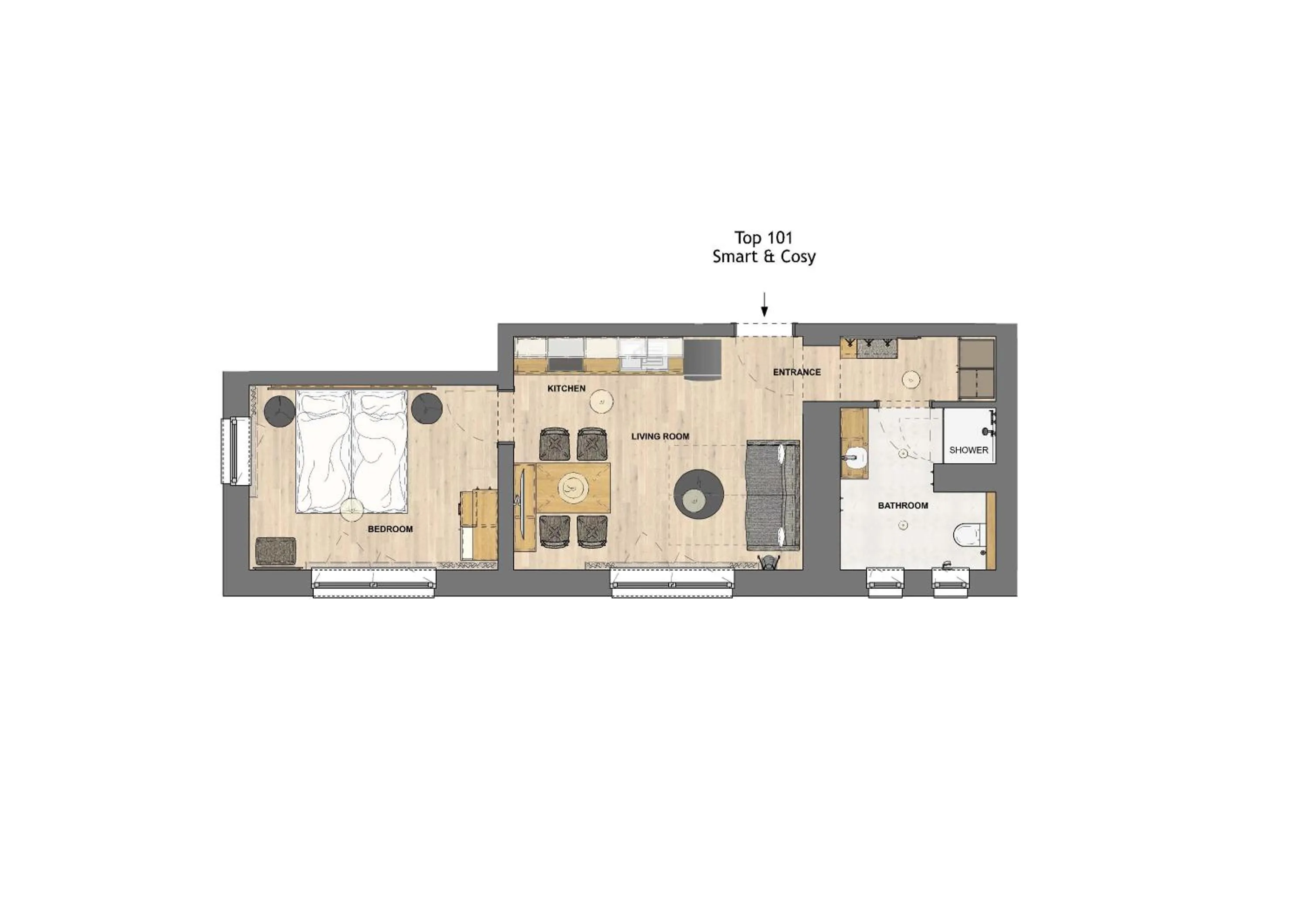 Floor plan in HOMEBOUND APARTMENTS Salzburg City I - contactless check-in