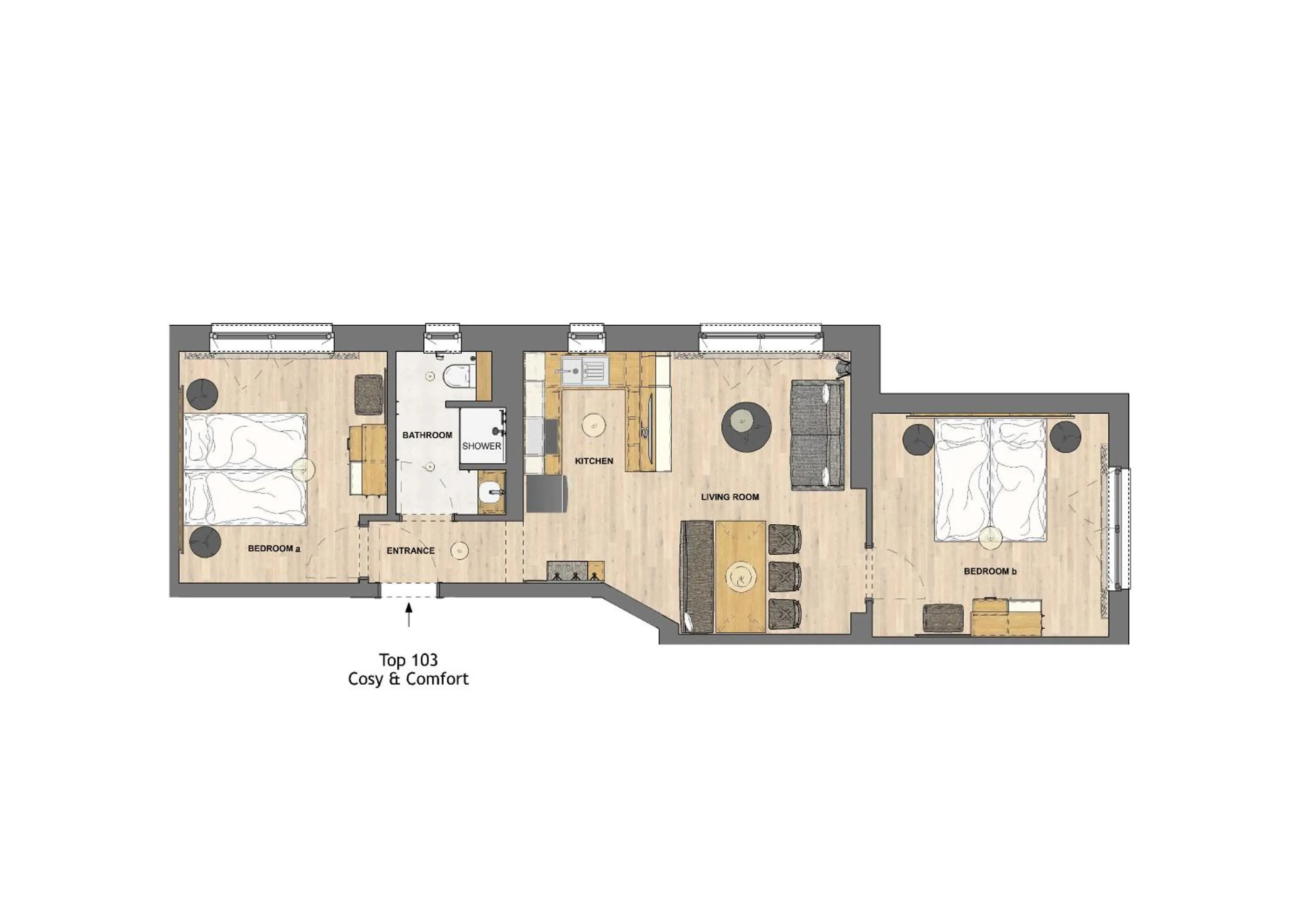 Floor plan in HOMEBOUND APARTMENTS Salzburg City I - contactless check-in