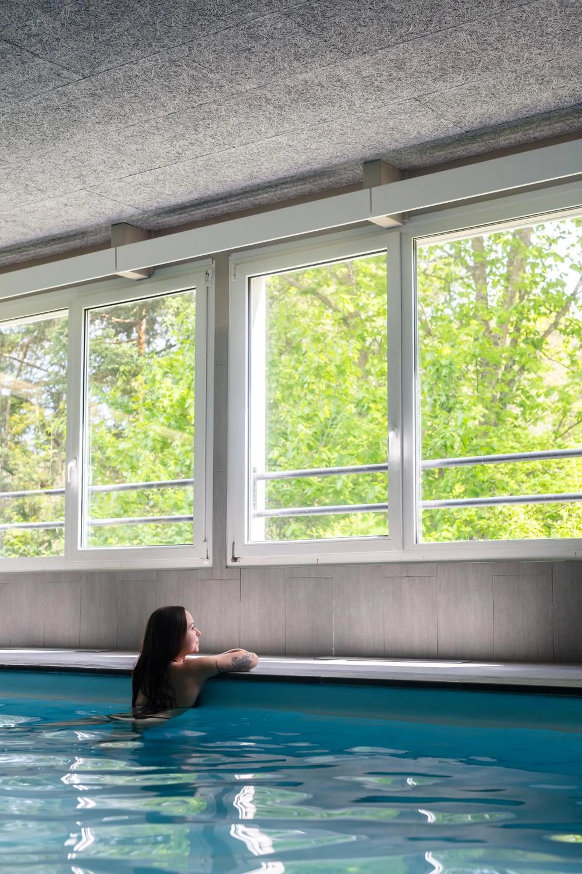 Pool view in Hôtel Restaurant La Vallée Noble, proche Eguisheim Colmar