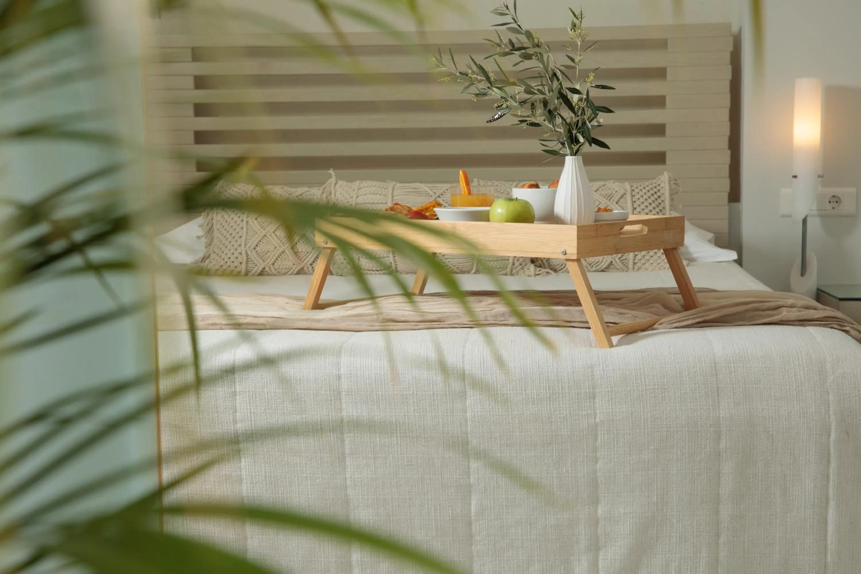 Decorative detail, Bed in Iria Beach Art Hotel