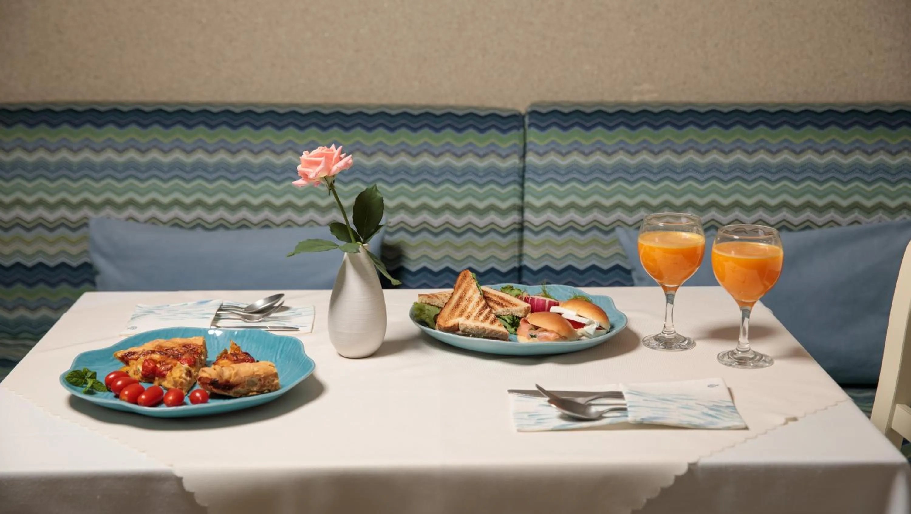 Buffet breakfast in Iria Beach Art Hotel