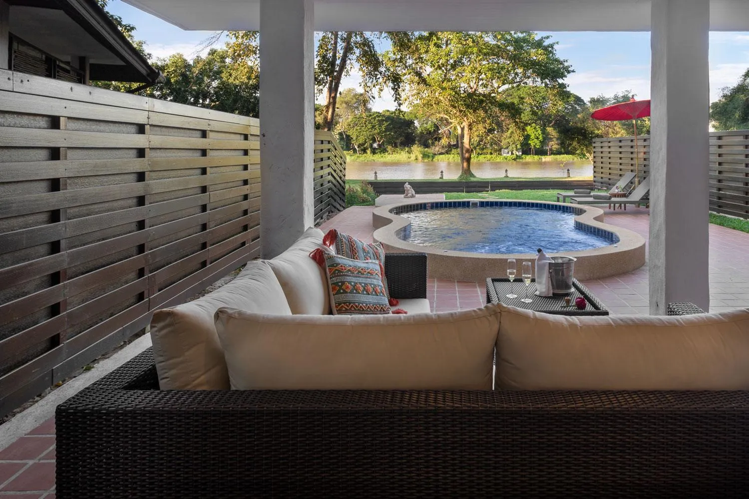 Patio in The Legend Chiang Rai Boutique River Resort & Spa