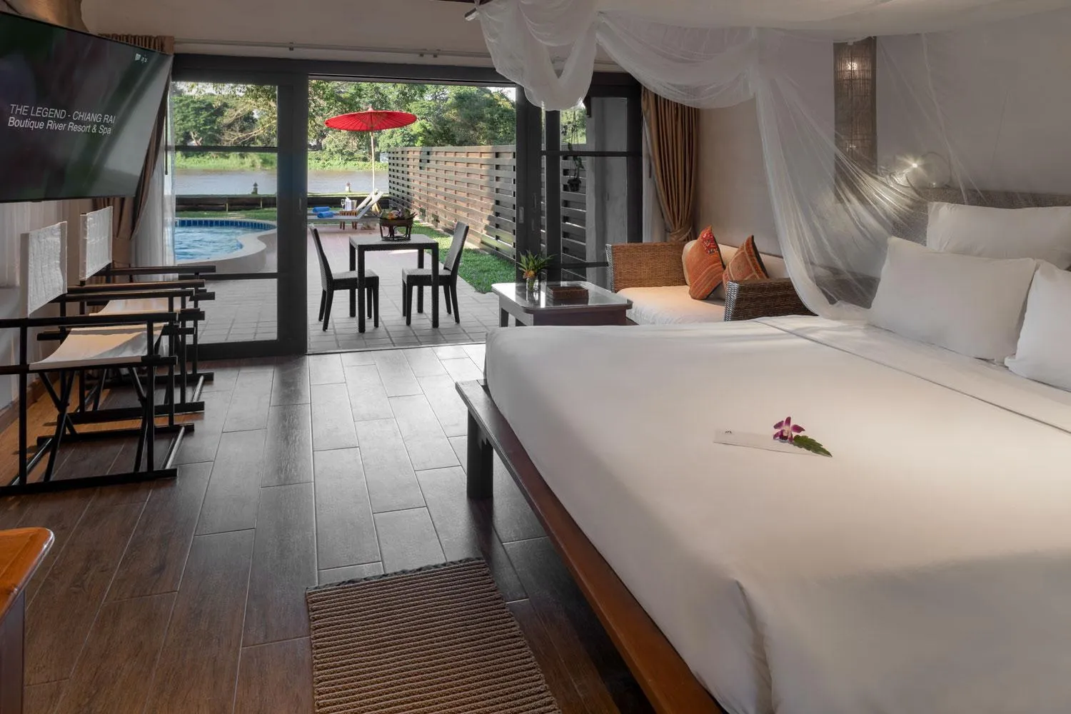 View (from property/room), Bed in The Legend Chiang Rai Boutique River Resort & Spa