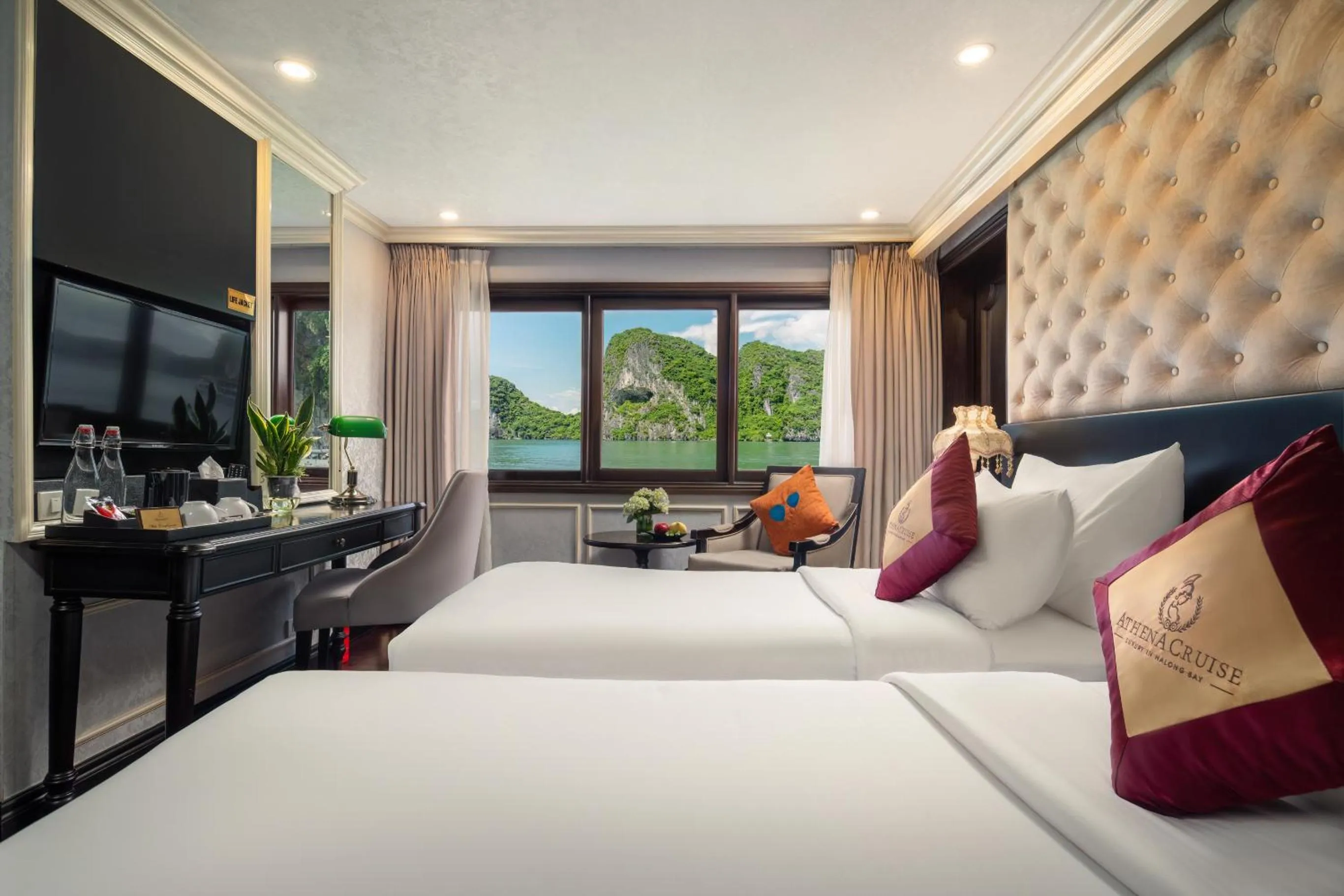 Bedroom, Bed in Halong Athena Cruise