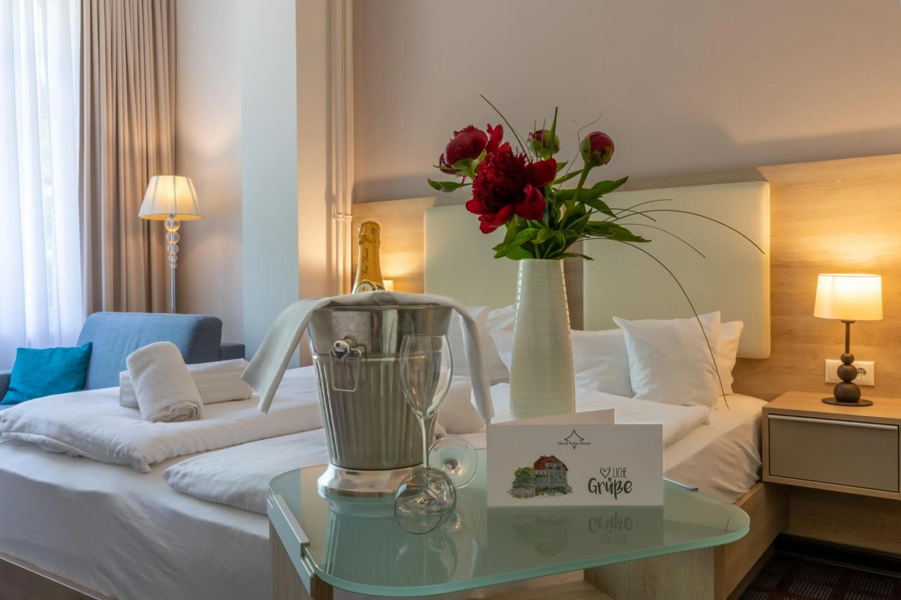 Bedroom, Bed in Hotel Polar-Stern